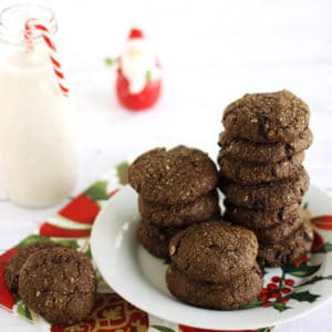 Double Chocolate Peppermint Cookies Square by @jesselwellness #cookies #chocolate