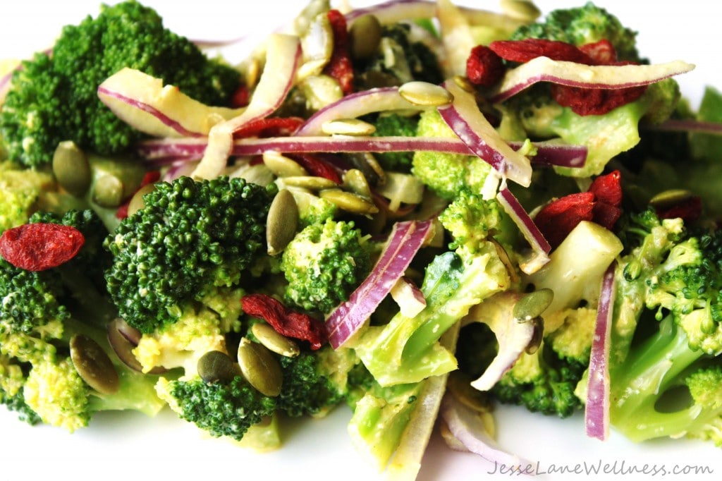 Canada Day Recipe Roundup Creamy Broccoli Salad by @JesseLWellness #vegan