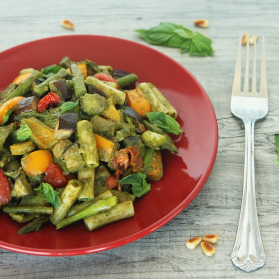 Pesto Primavera with Roasted Veggies by Jesse Lane Wellness