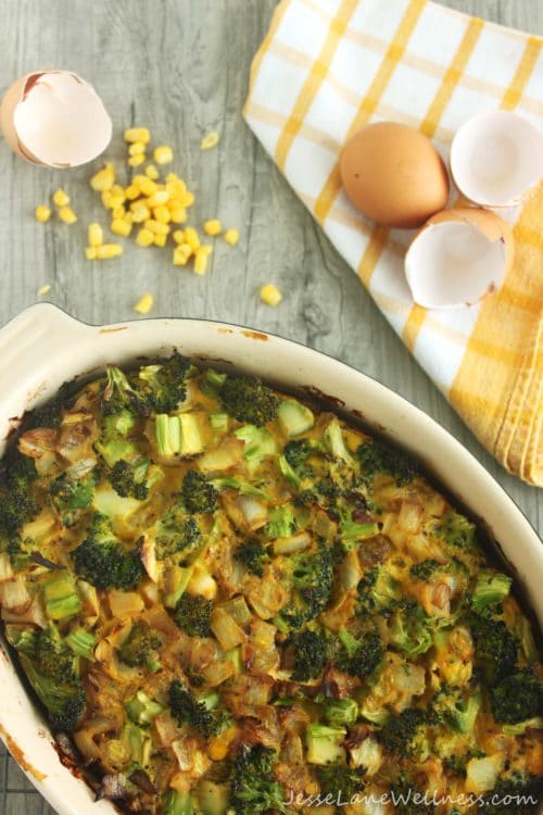 Broccoli Cornbread Quiche (gluten free, dairy free) Jesse Lane