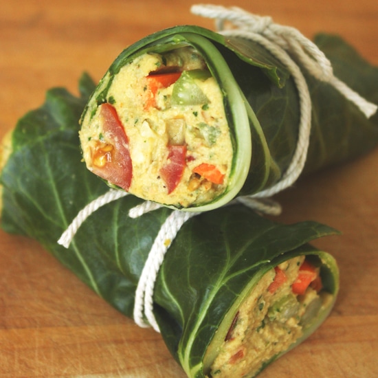 Falafel Hummus Collard Wraps by Jesse Lane Wellness