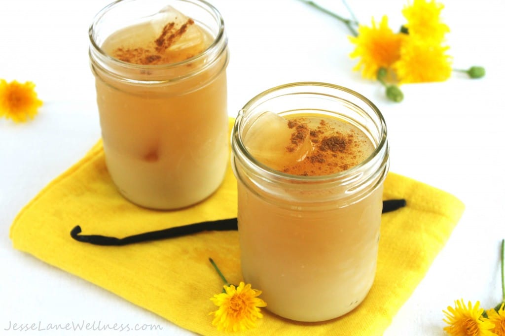 Iced Dandelion Vanilla Latte by @JesseLWellness #dandelion #vegan