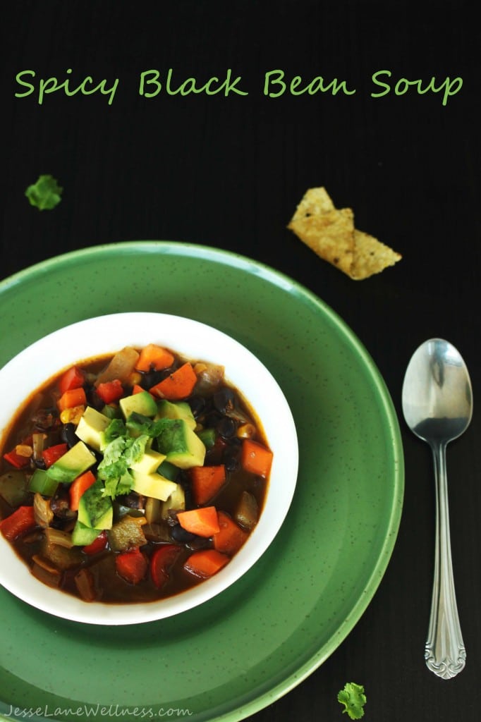Spicy Black Bean Soup Title by @jesselwellness #blackbean #healthy