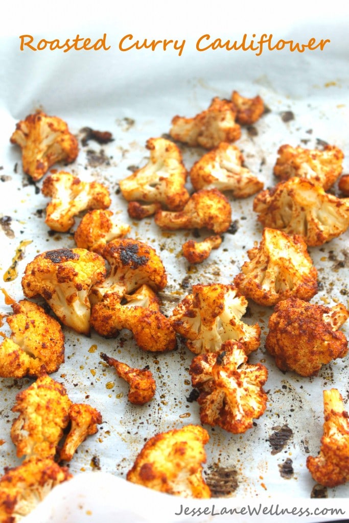 Roasted Curry Cauliflower by @jesselwellness title #cauliflower #curry