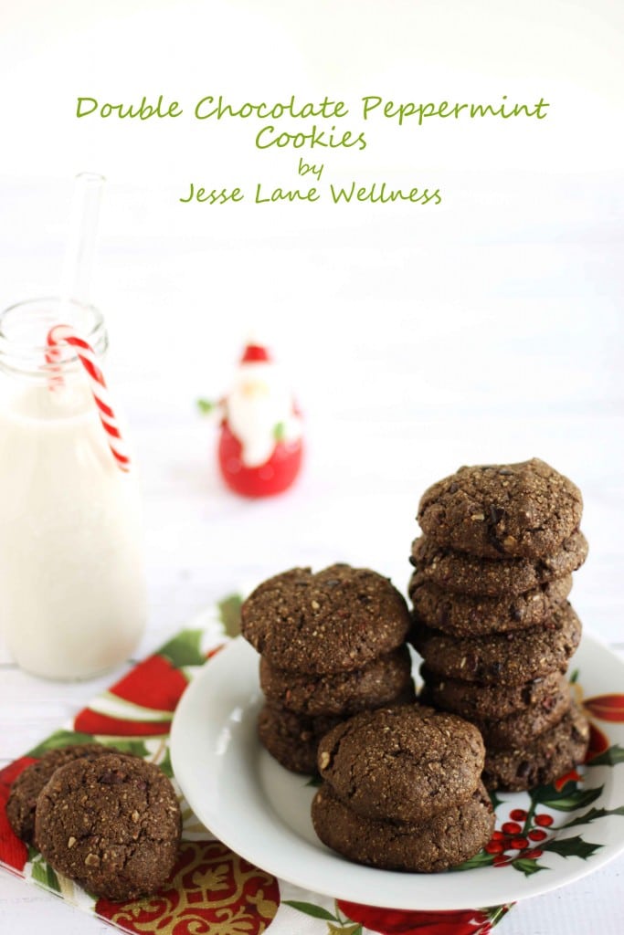 Double Chocolate Peppermint Cookies by @jesselwellness #cookies #chocolate