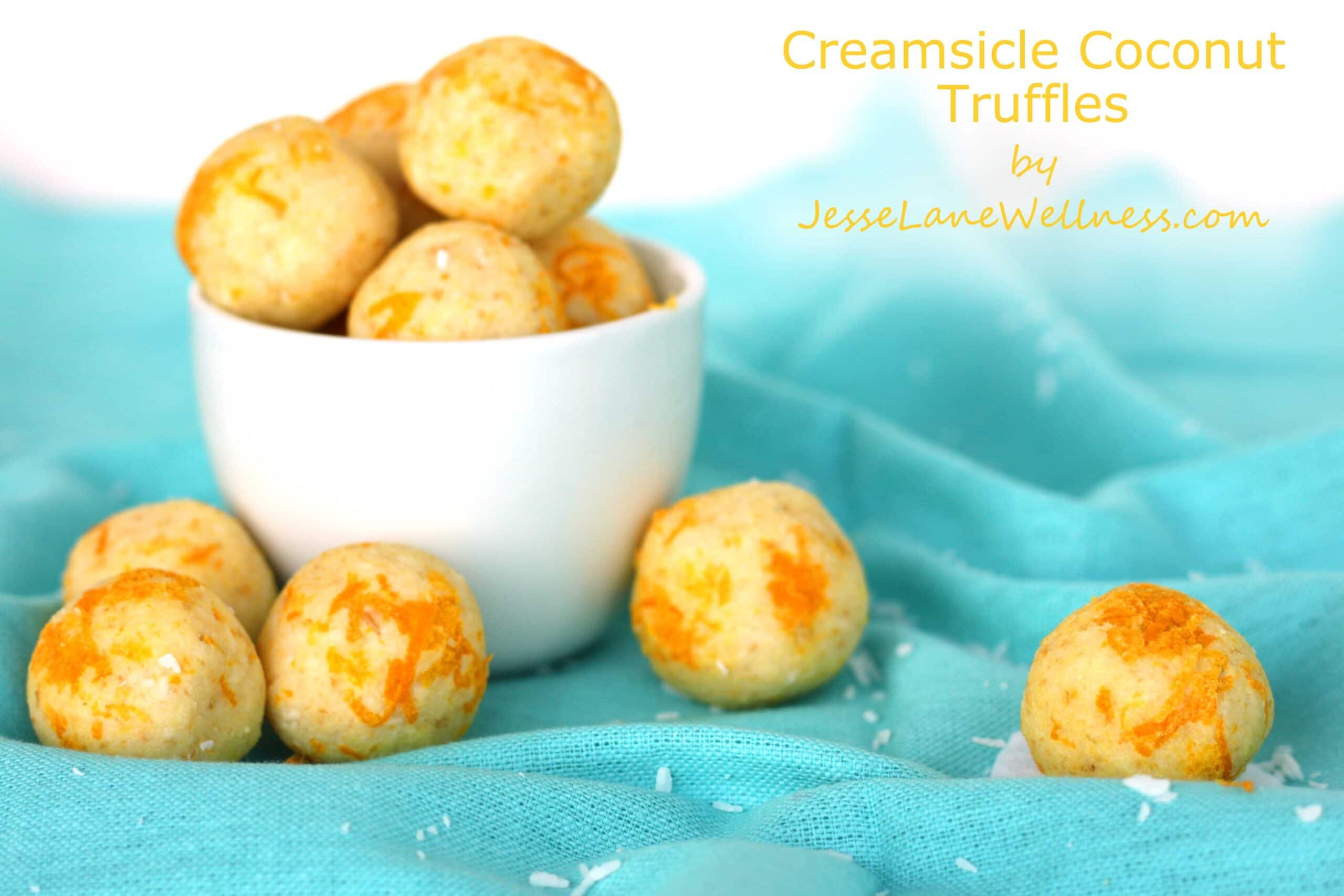 Creamsicle Coconut Truffles by @jesselwellness #coconut #truffles