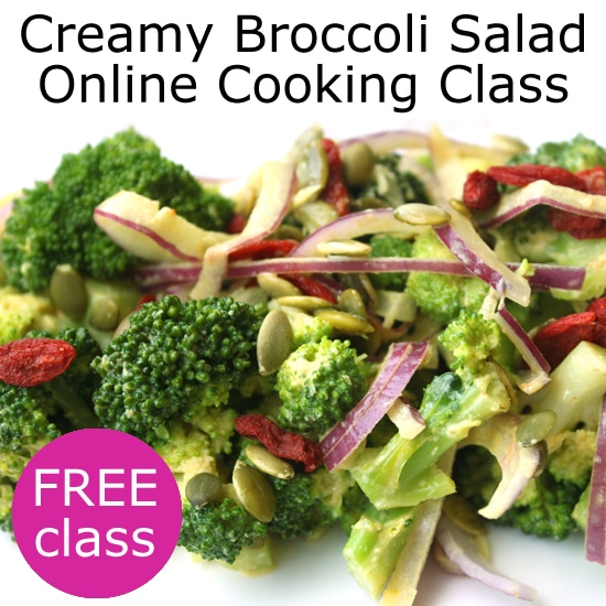 Creamy Broccoli Salad Live Online Cooking Class with @jesselwellness