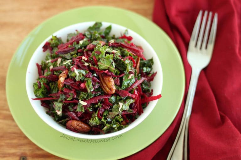 Kale Beet Salad with Ginger Dressing by Jesse Lane Lee, CNP