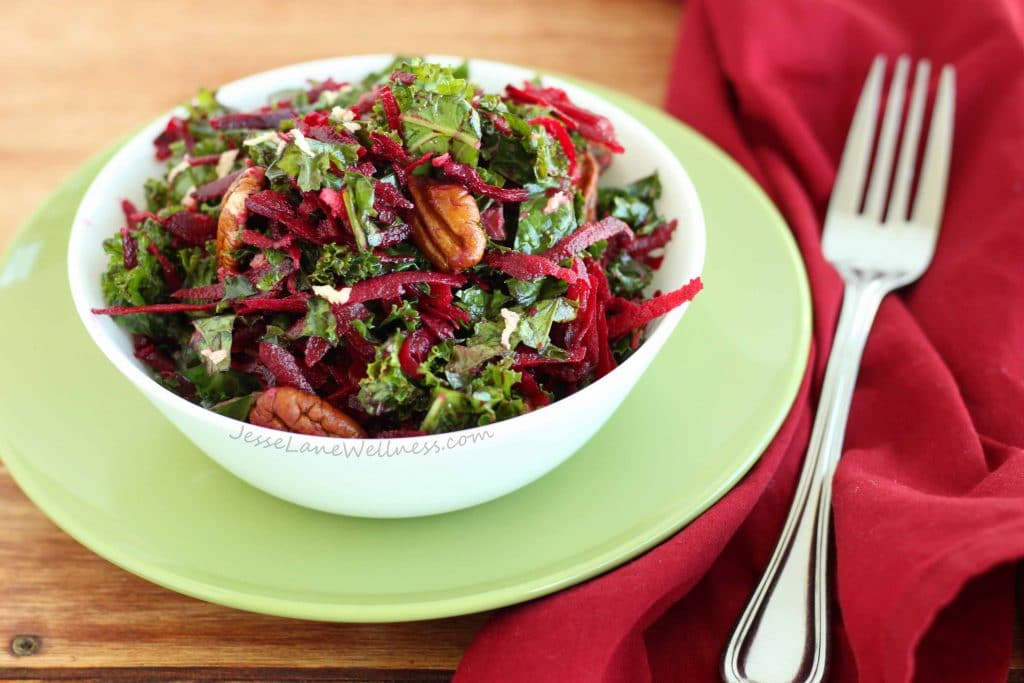 Kale Beet Salad with Ginger Dressing by Jesse Lane Lee, CNP
