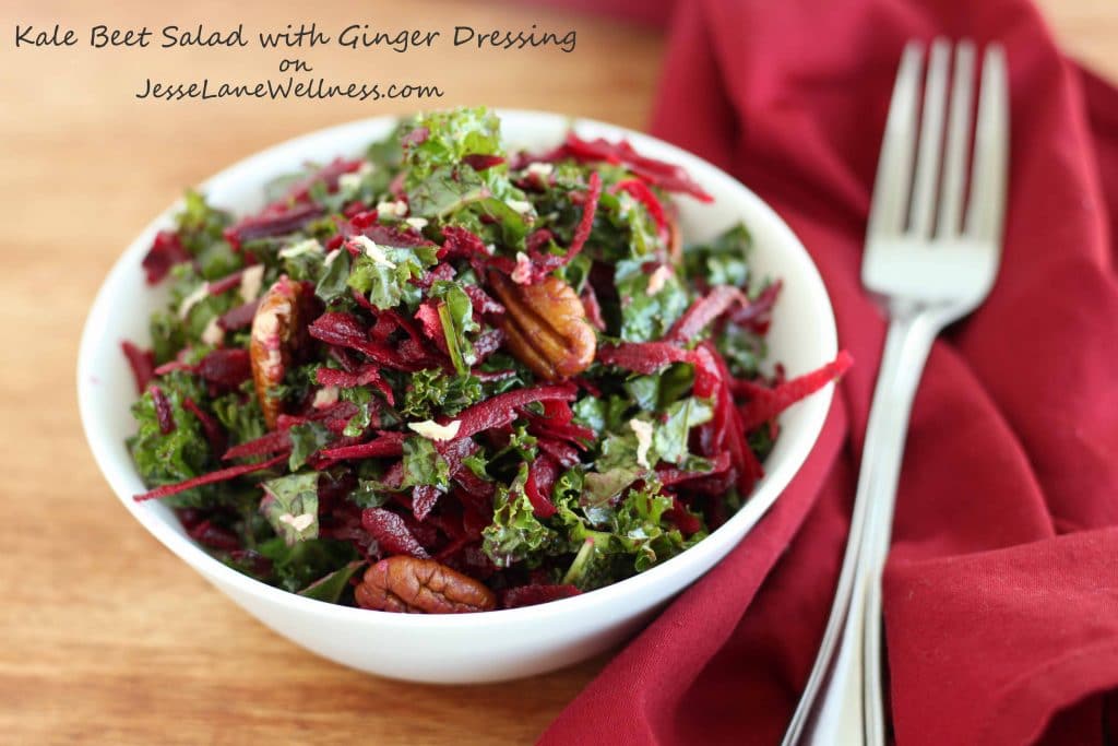 Kale Beet Salad with Ginger Dressing by Jesse Lane Lee, CNP
