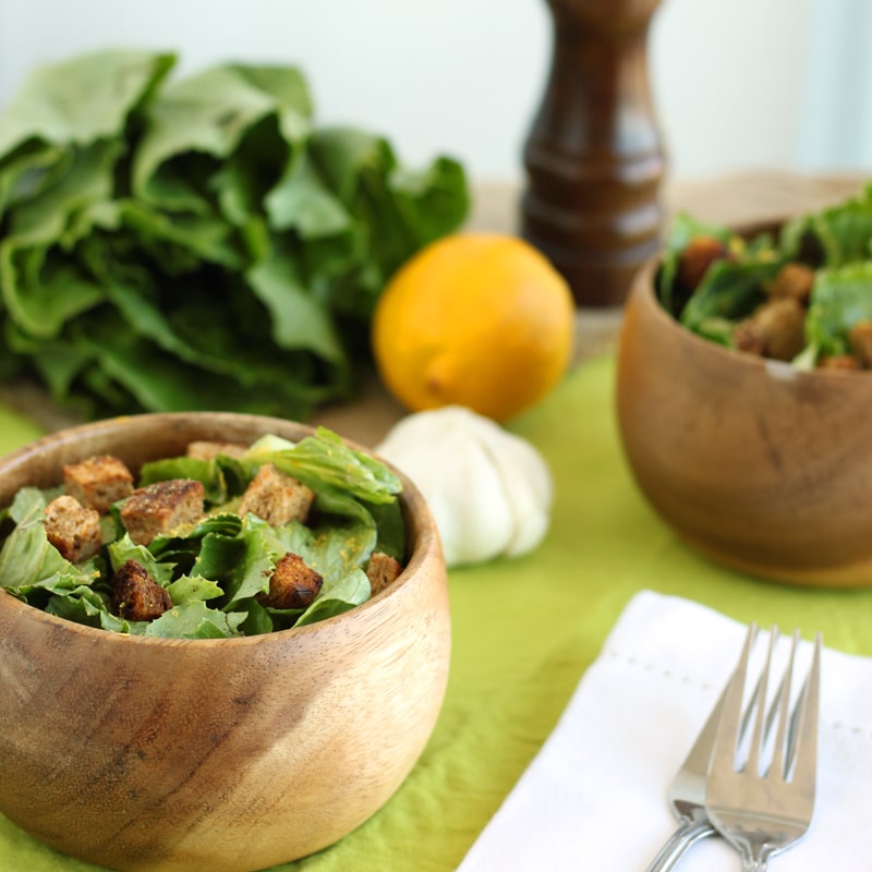 Slimmed-down Caesar Salad by @jesselwellness #saladtime #caesarsalad
