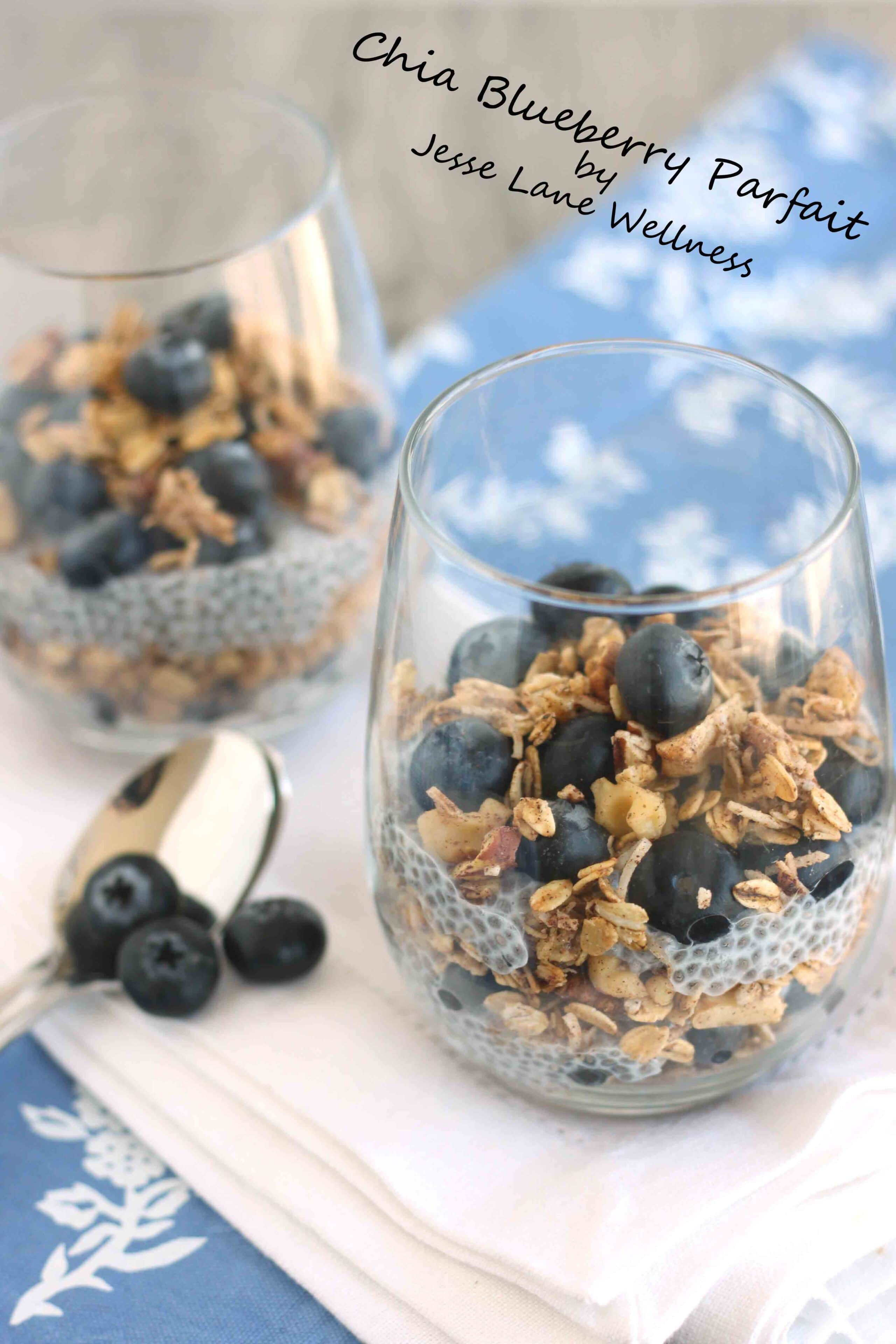 Chia Blueberry Parfait by @jesselwellness #chiaseeds #blueberryparfait