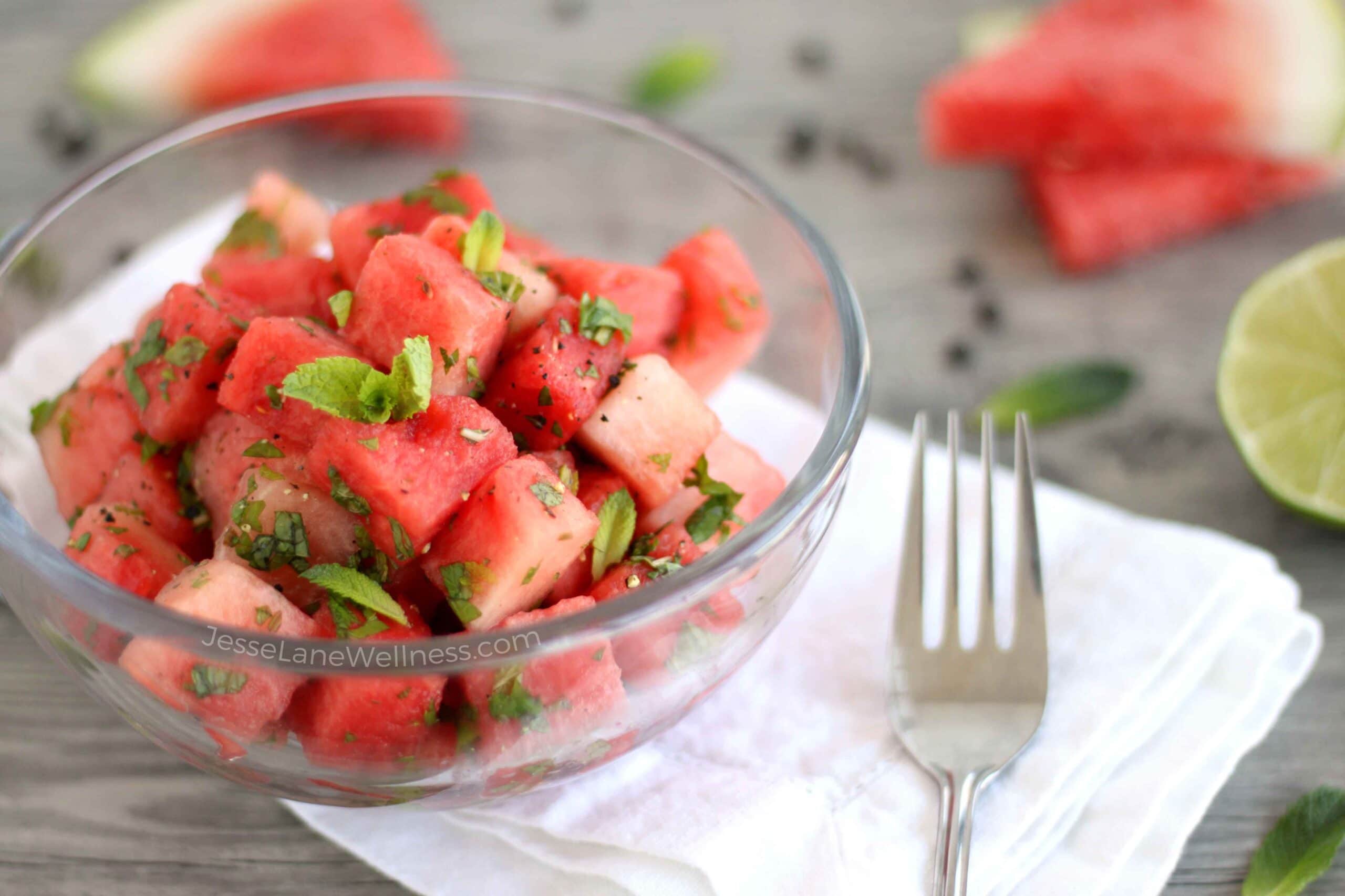 Savoury Watermelon Salad by @jesselwellness #watermelon #freshsalad