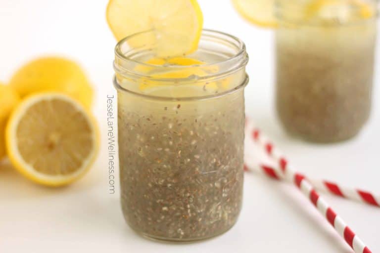Chia Ginger Lemonade for nausea and summer sipping by Jesse Lane Lee