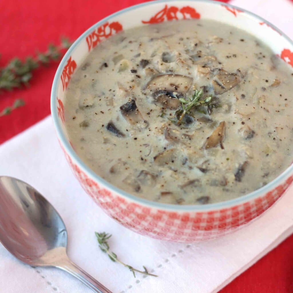 Vegan Cream of Mushroom Soup from Healthy Homemade Soups and Sandwiches