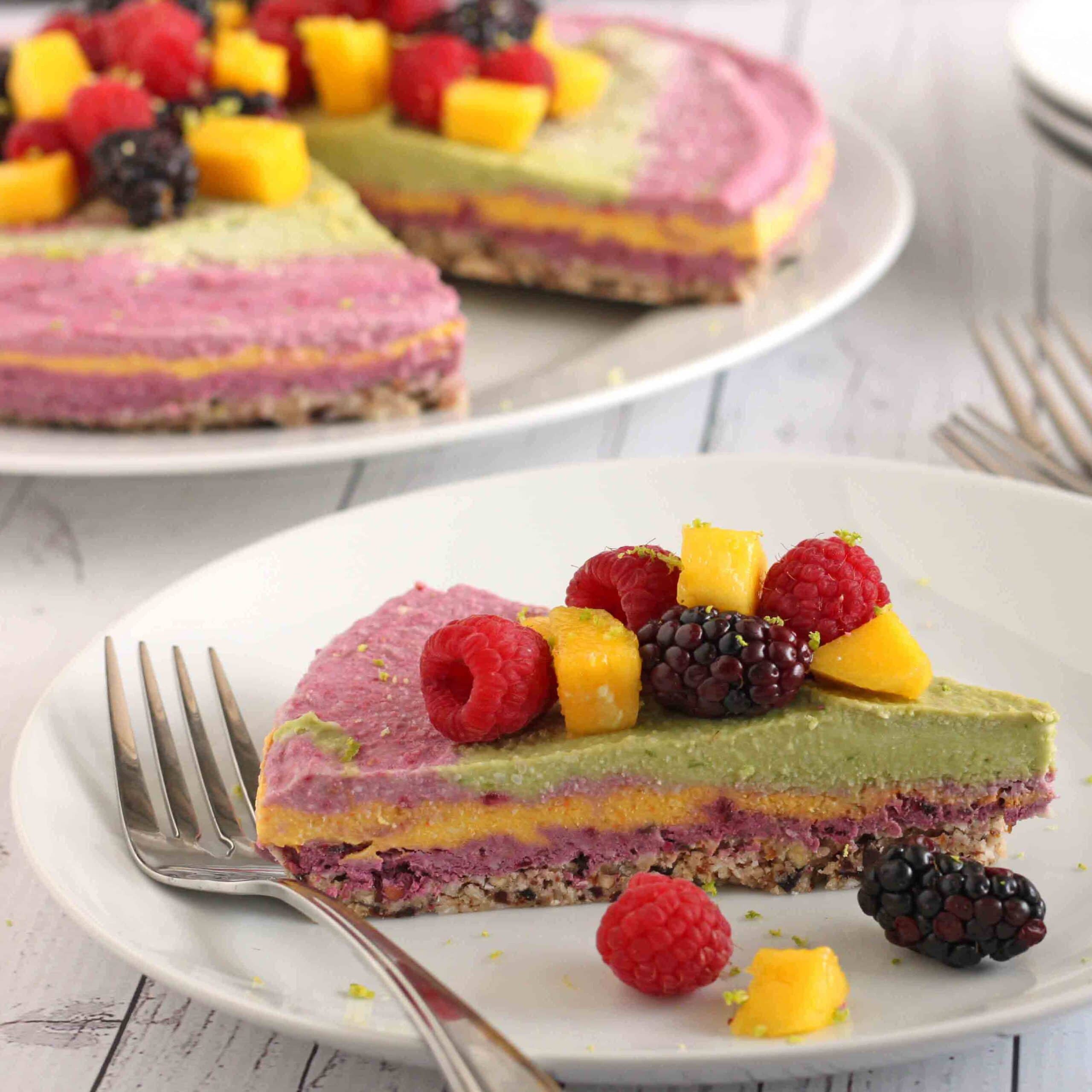 Dairy-Free Rainbow Cheesecake by Jesse Lane Wellness
