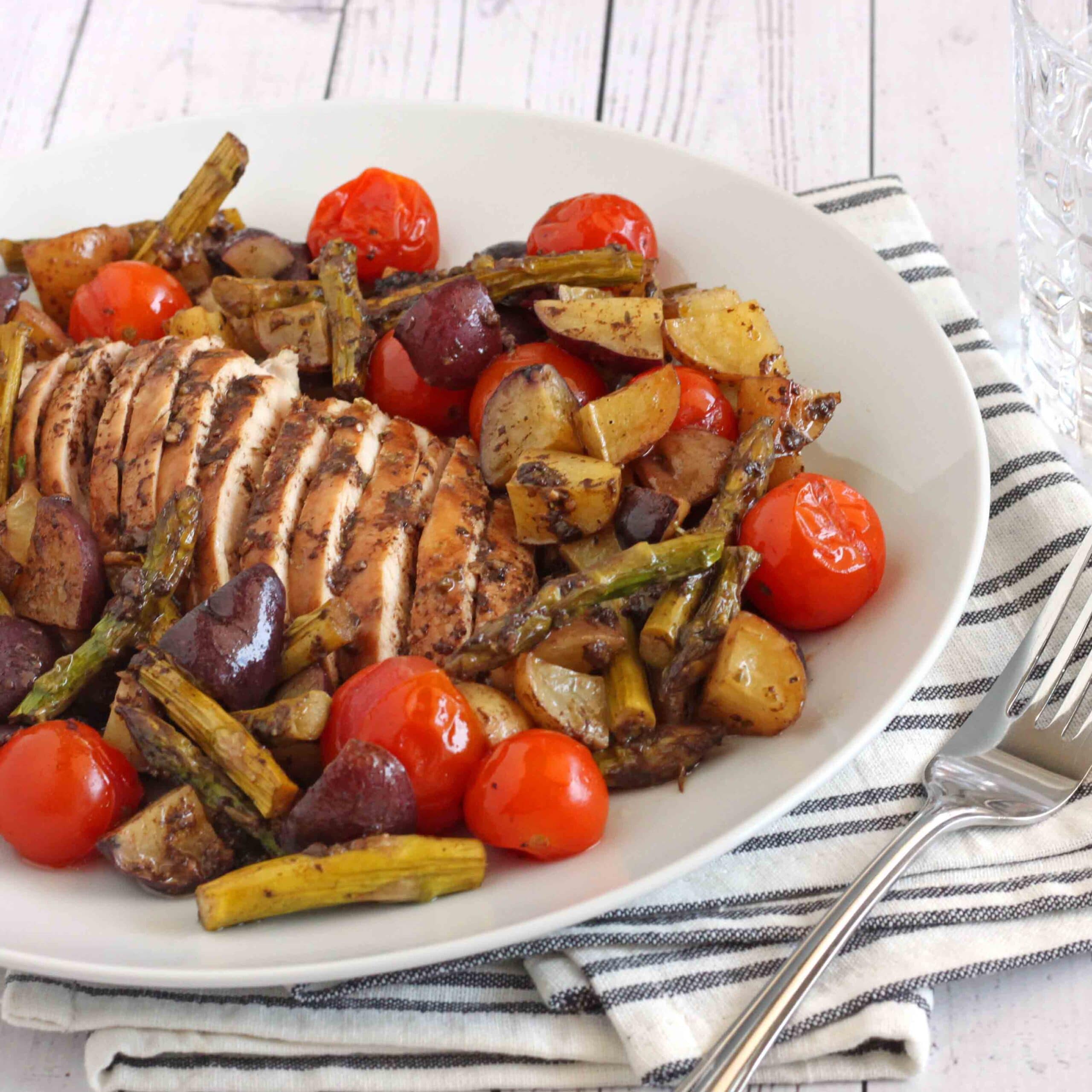 Homemade Sheet Pan Balsamic Chicken and Veggies by Jesse Lane Lee