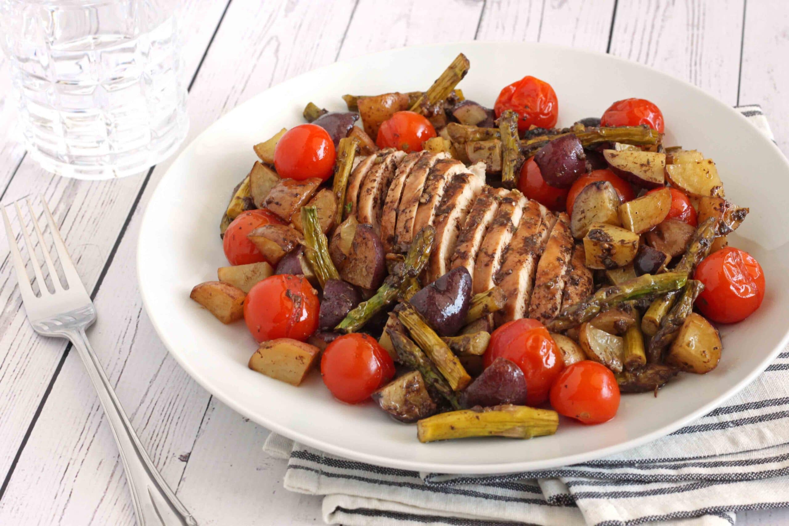 Sheet Pan Balsamic Chicken and Veggies Recipe by Jesse Lane Lee