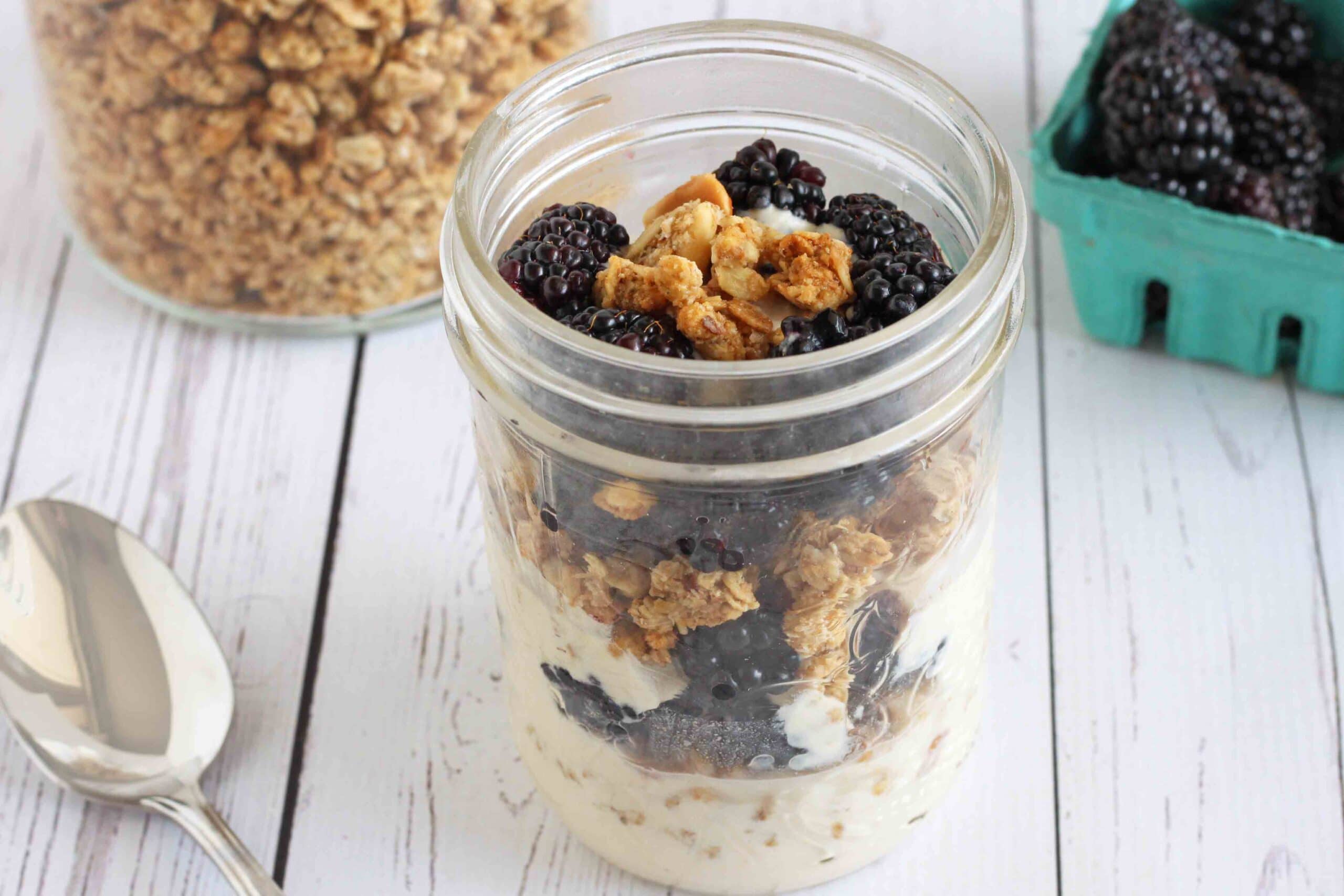 Energizing Granola Parfait Recipe with Blackberries by Jesse Lane Wellness