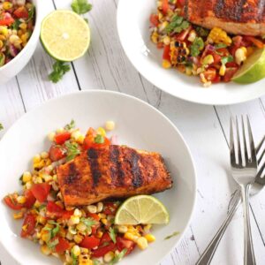BBQ Salmon with Grilled Corn Salsa Gluten-Free by Jesse Lane Wellness