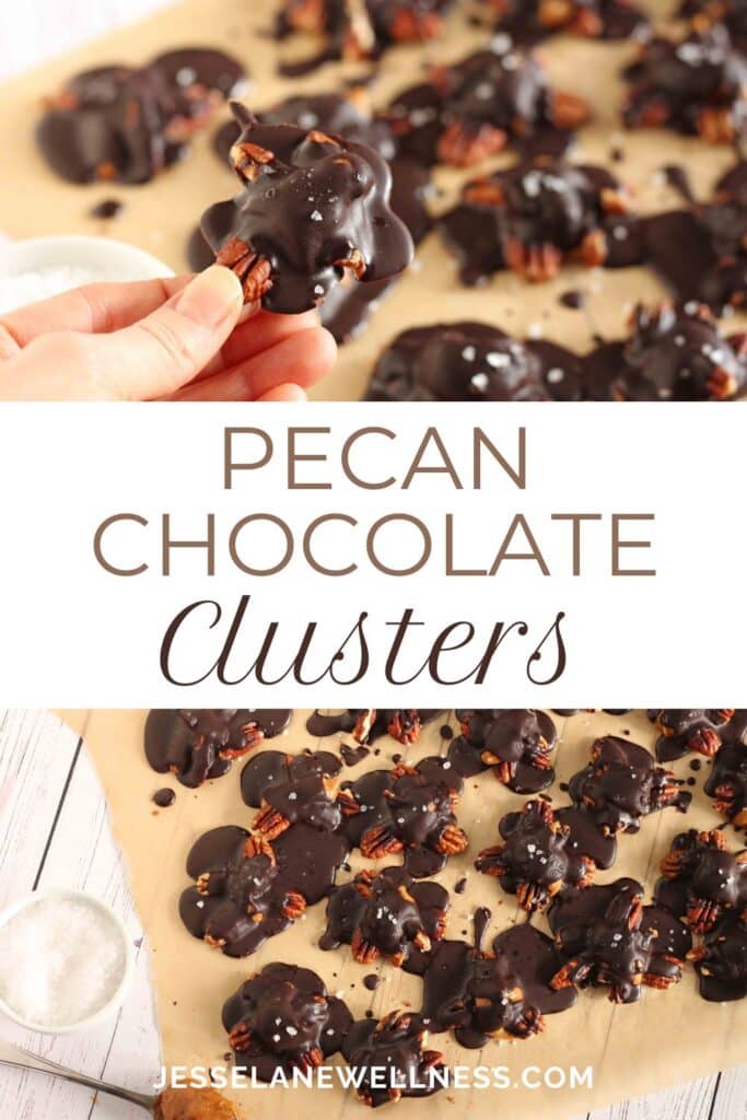 Vegan Toasted Pecan Clusters aka Healthy Turtles Chocolate Pin