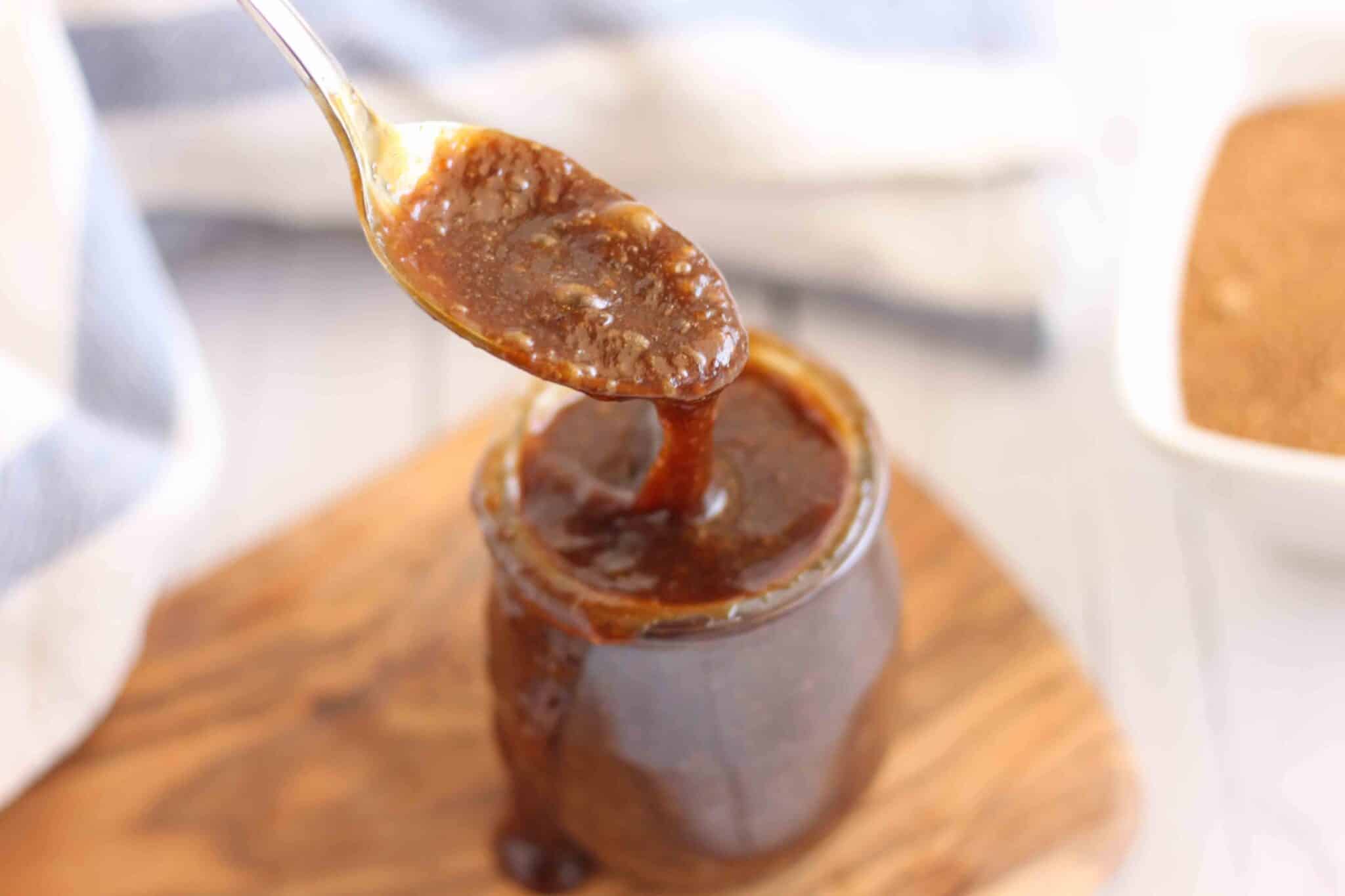 Vegan Miso Caramel Sauce Recipe with apples or ice cream