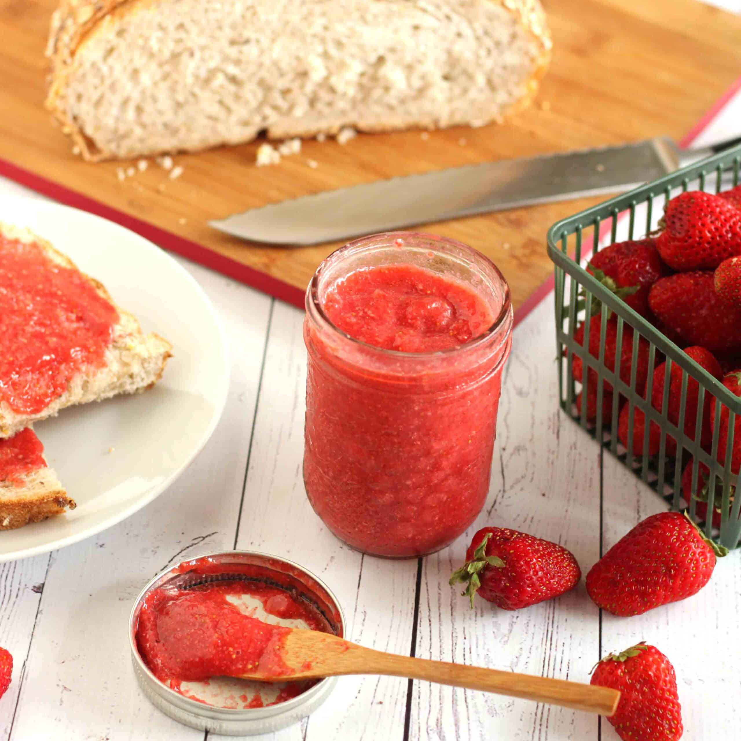 Four-Ingredient Strawberry Chia Jam by Jesse Lane Wellness