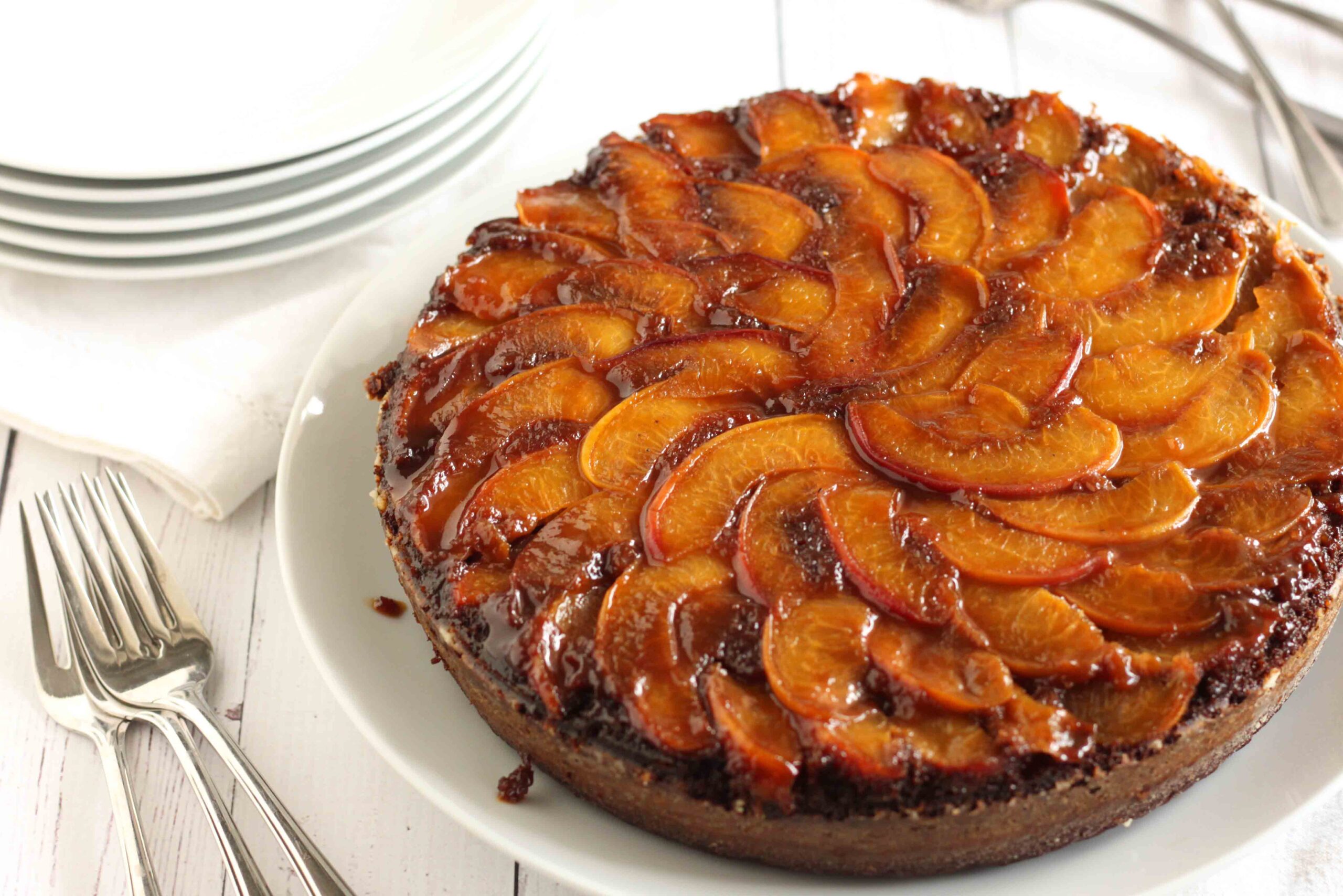Peach Gingerbread Upside Down Cake Recipe by Jesse Lane Lee