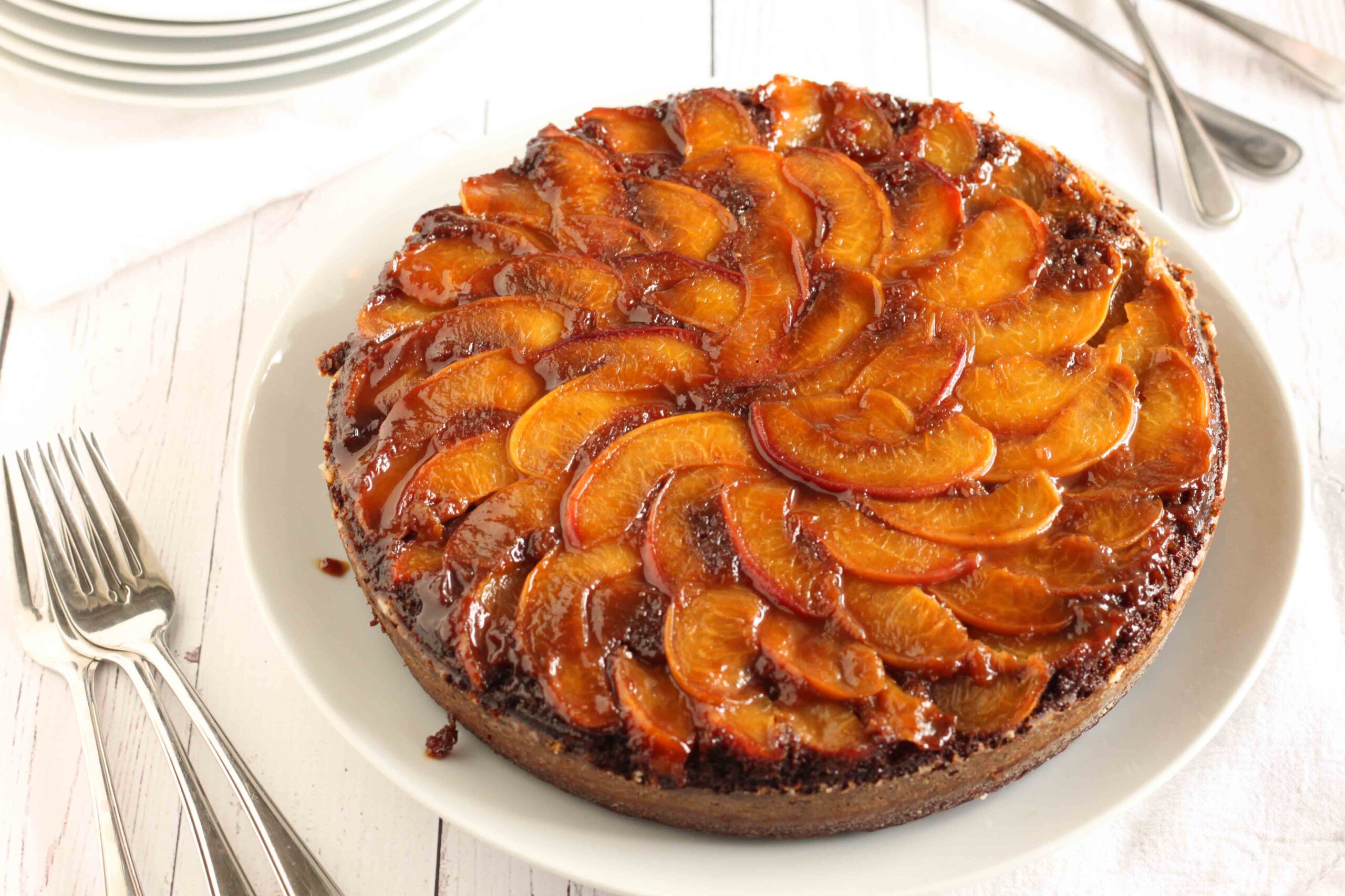 Peach Gingerbread Upside Down Cake Recipe by Jesse Lane Wellness