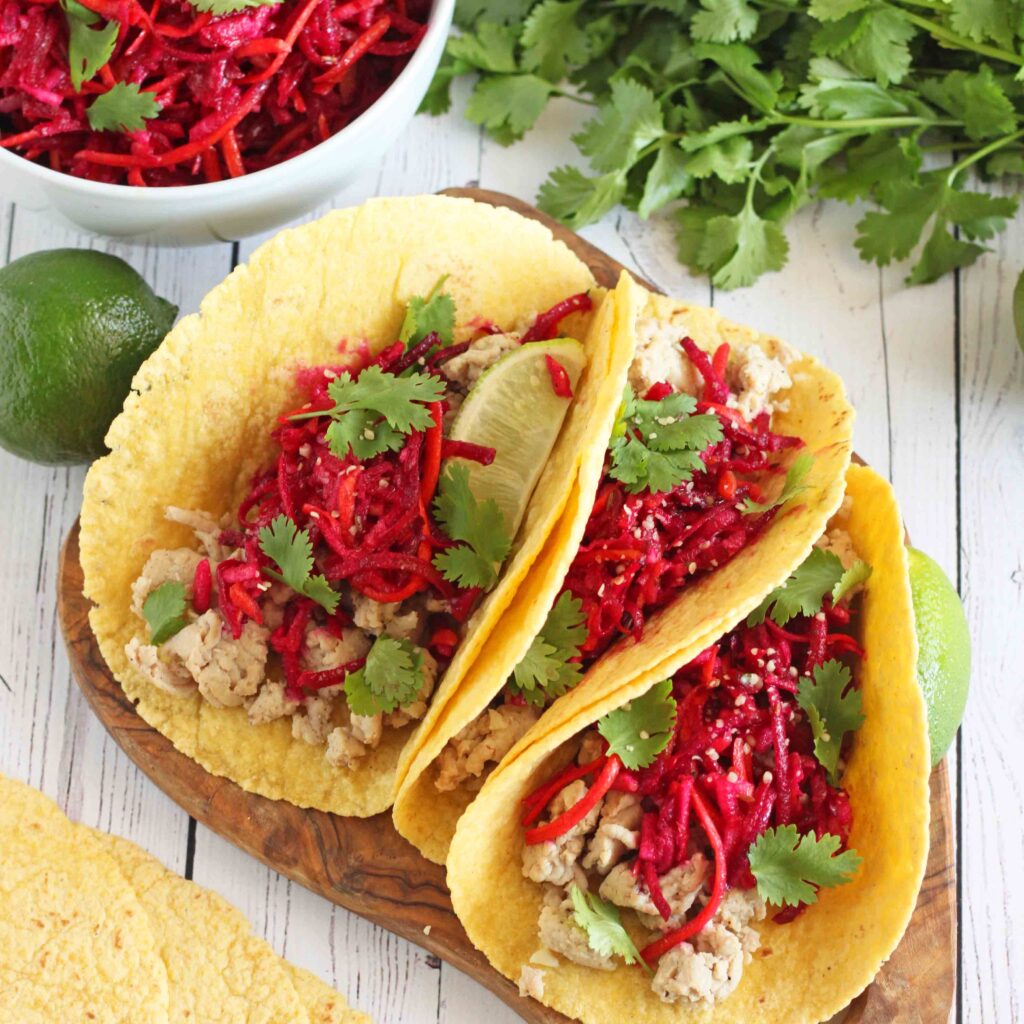 Turkey Tacos with Apple Beet Slaw by @jesselwellness