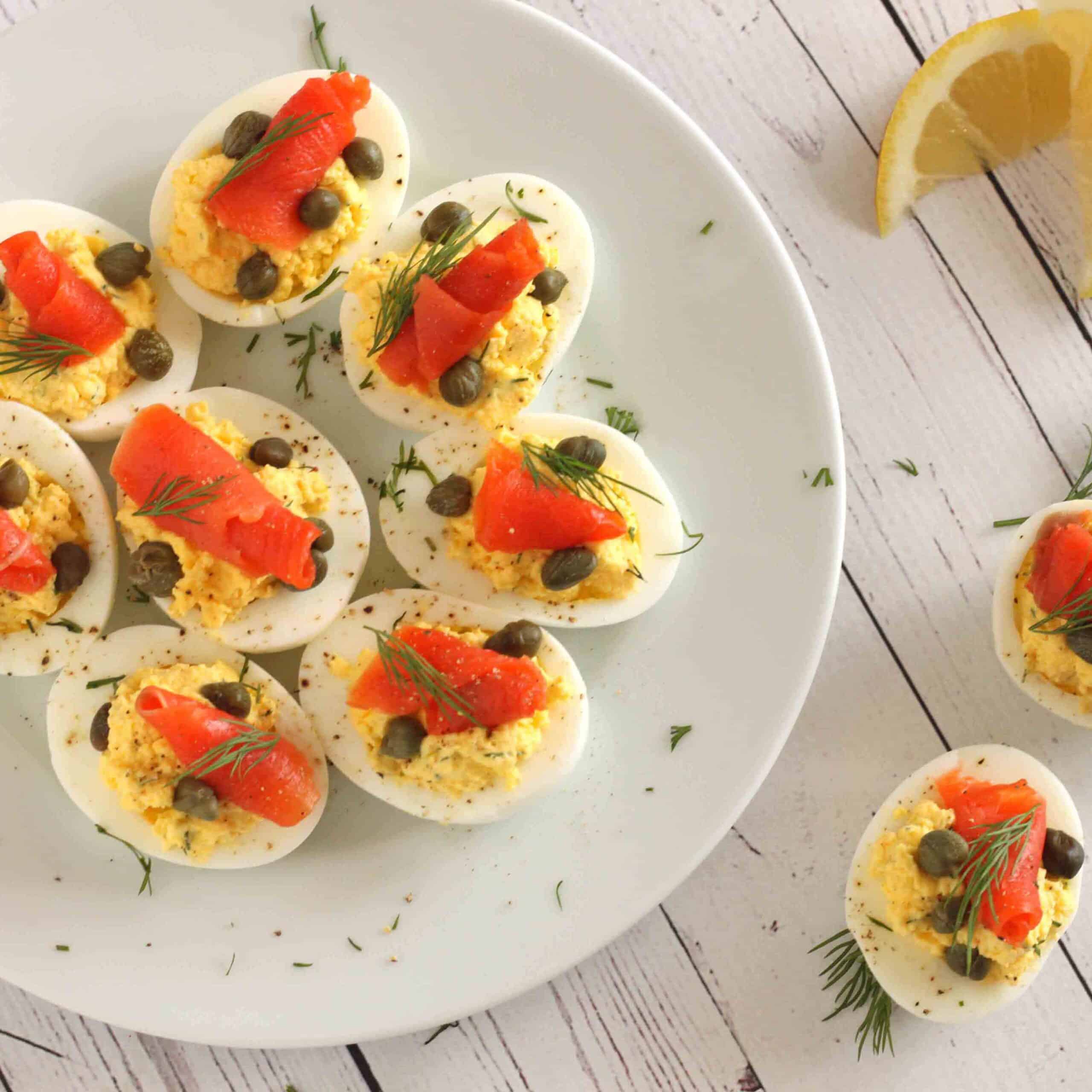 Smoked Salmon Devilled Eggs - Jesse Lane Wellness