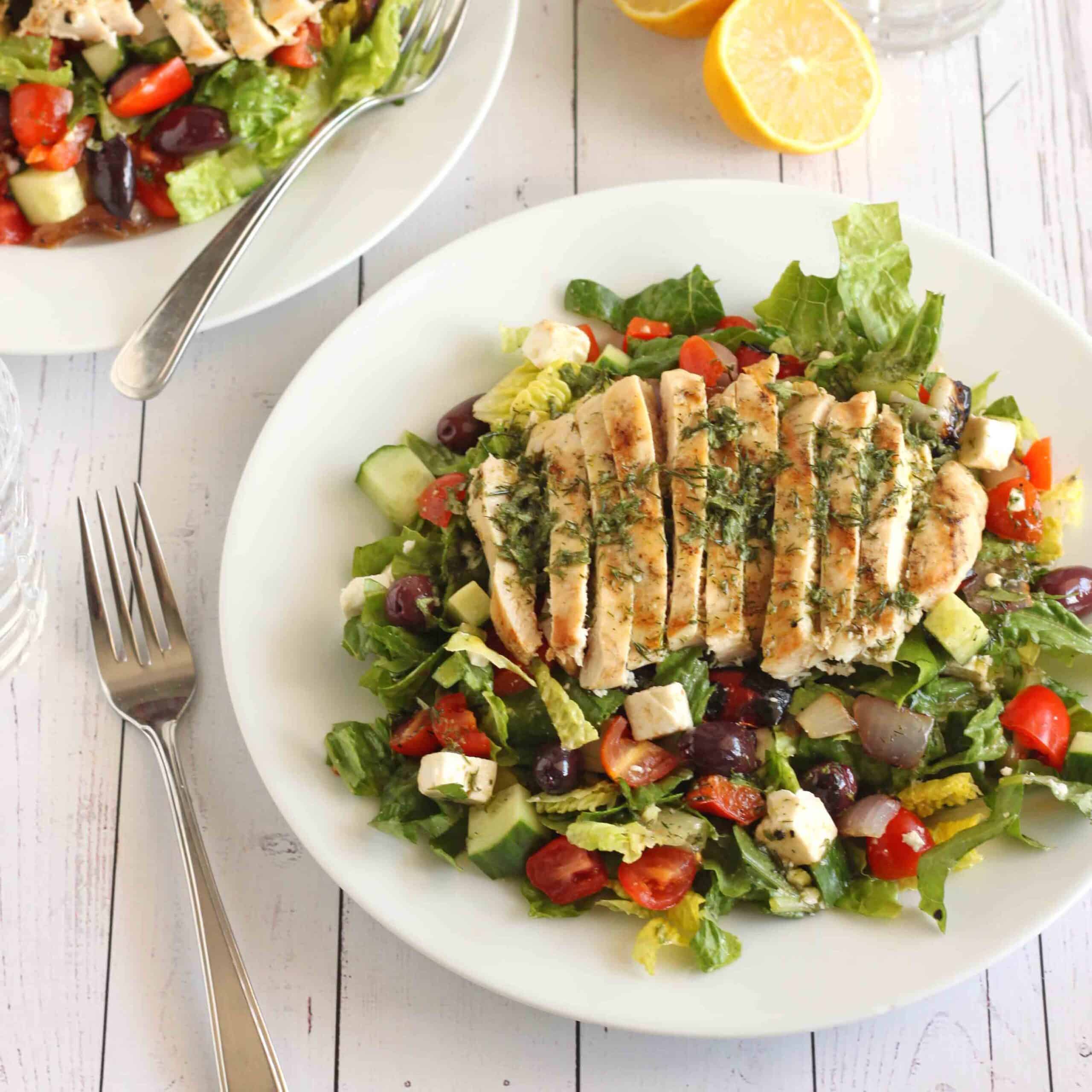Grilled Greek Salad - Jesse Lane Wellness