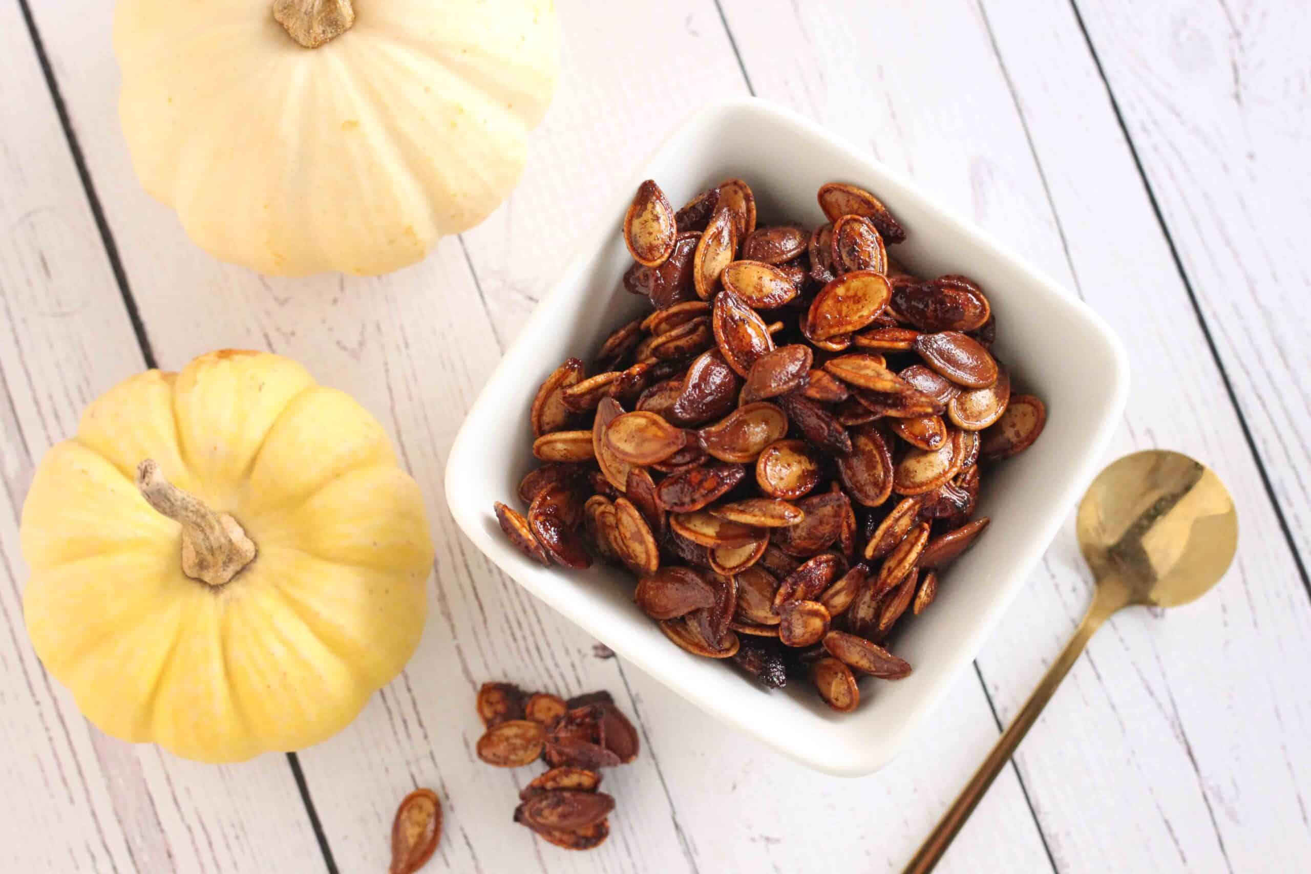 Pumpkin Spice Roasted Pumpkin Seeds Recipe by Jesse Lane Lee
