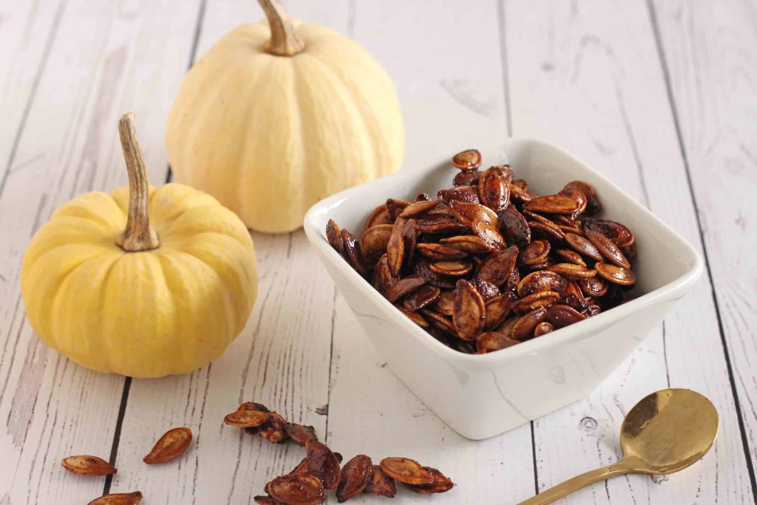 Pumpkin Spice Roasted Pumpkin Seeds Recipe by Jesse Lane Lee