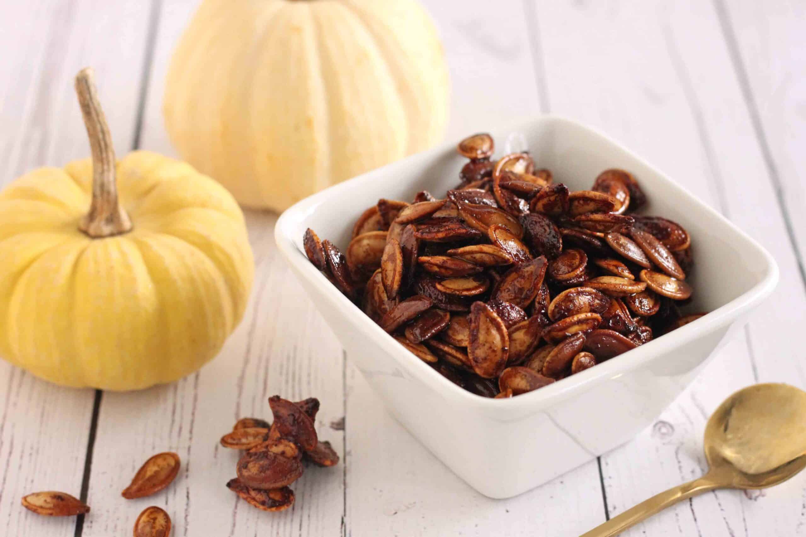 Pumpkin Spice Roasted Pumpkin Seeds Recipe by Jesse Lane Lee