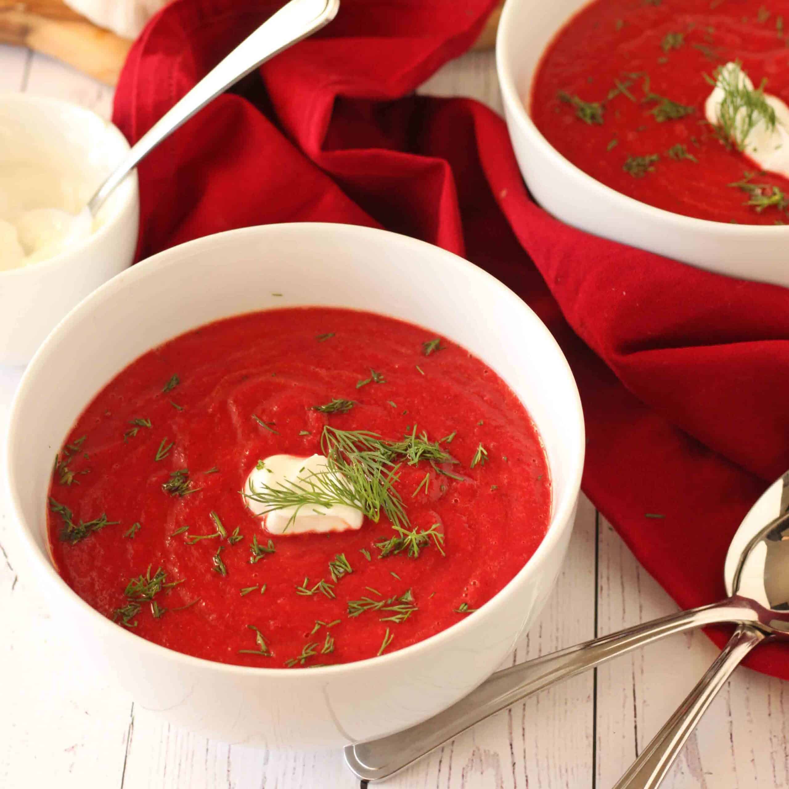 Carrot Beet Soup with Ginger by Jesse Lane Wellness