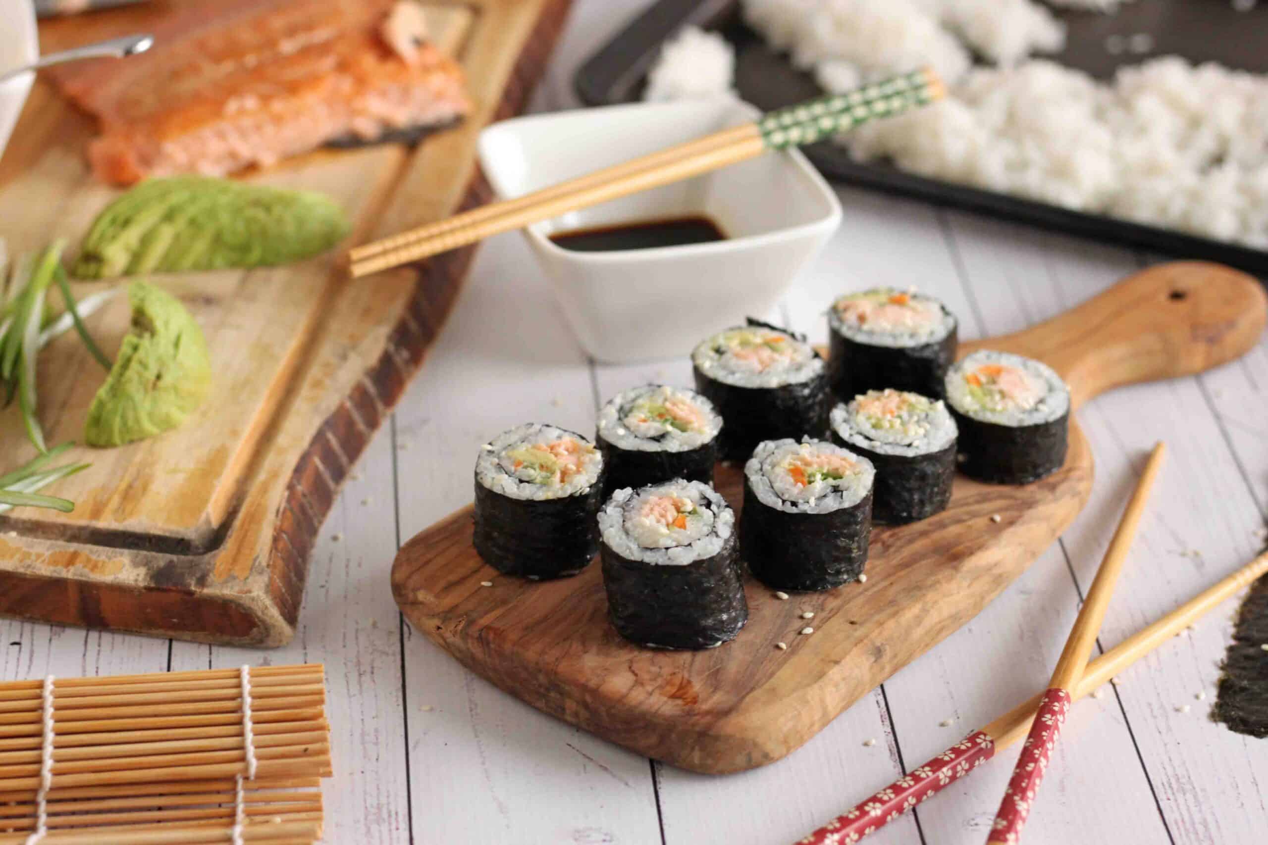 Homemade Salmon Sushi by Jesse Lane Wellness