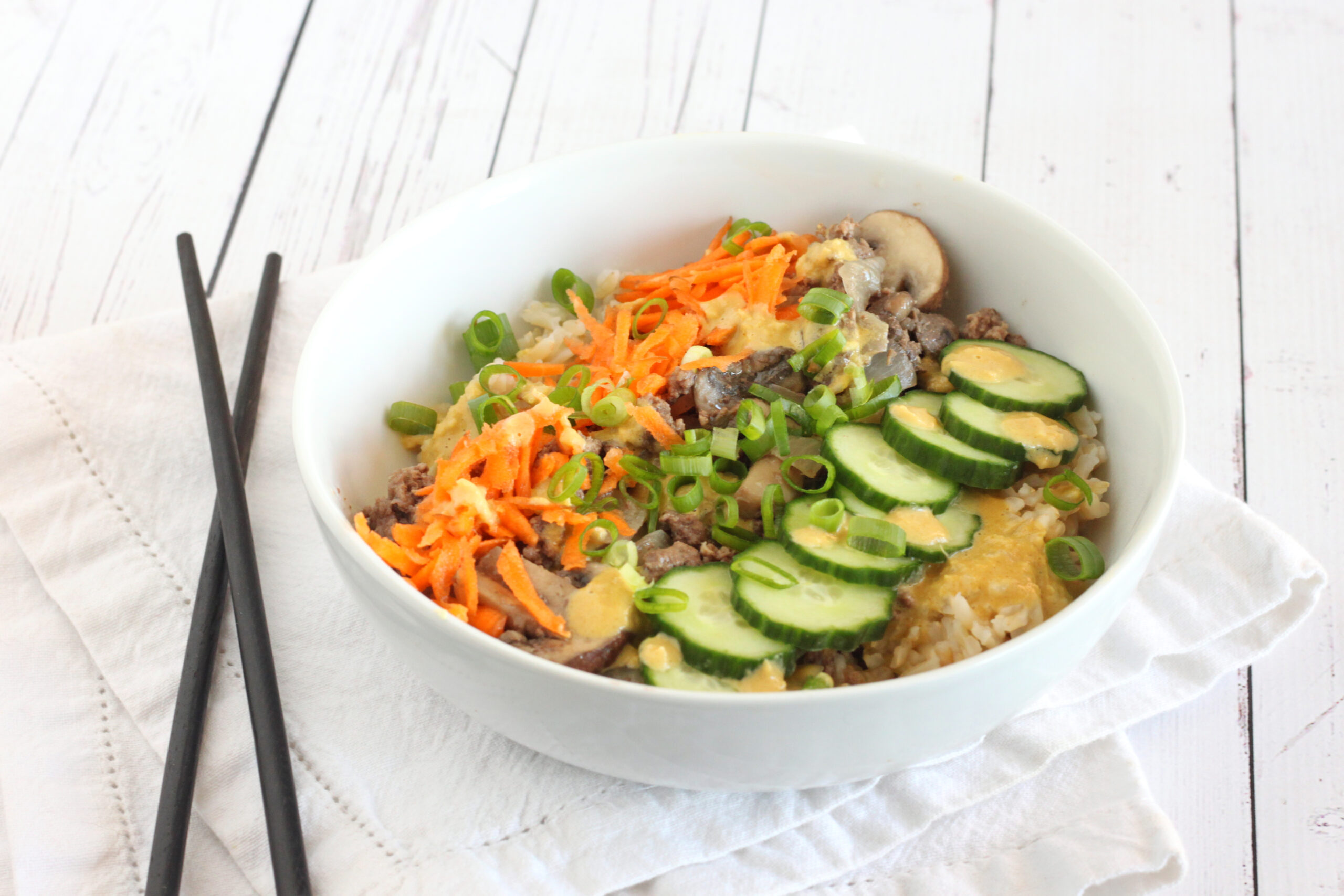 Ginger Beef Rice Bowls by Jesse Lane Lee