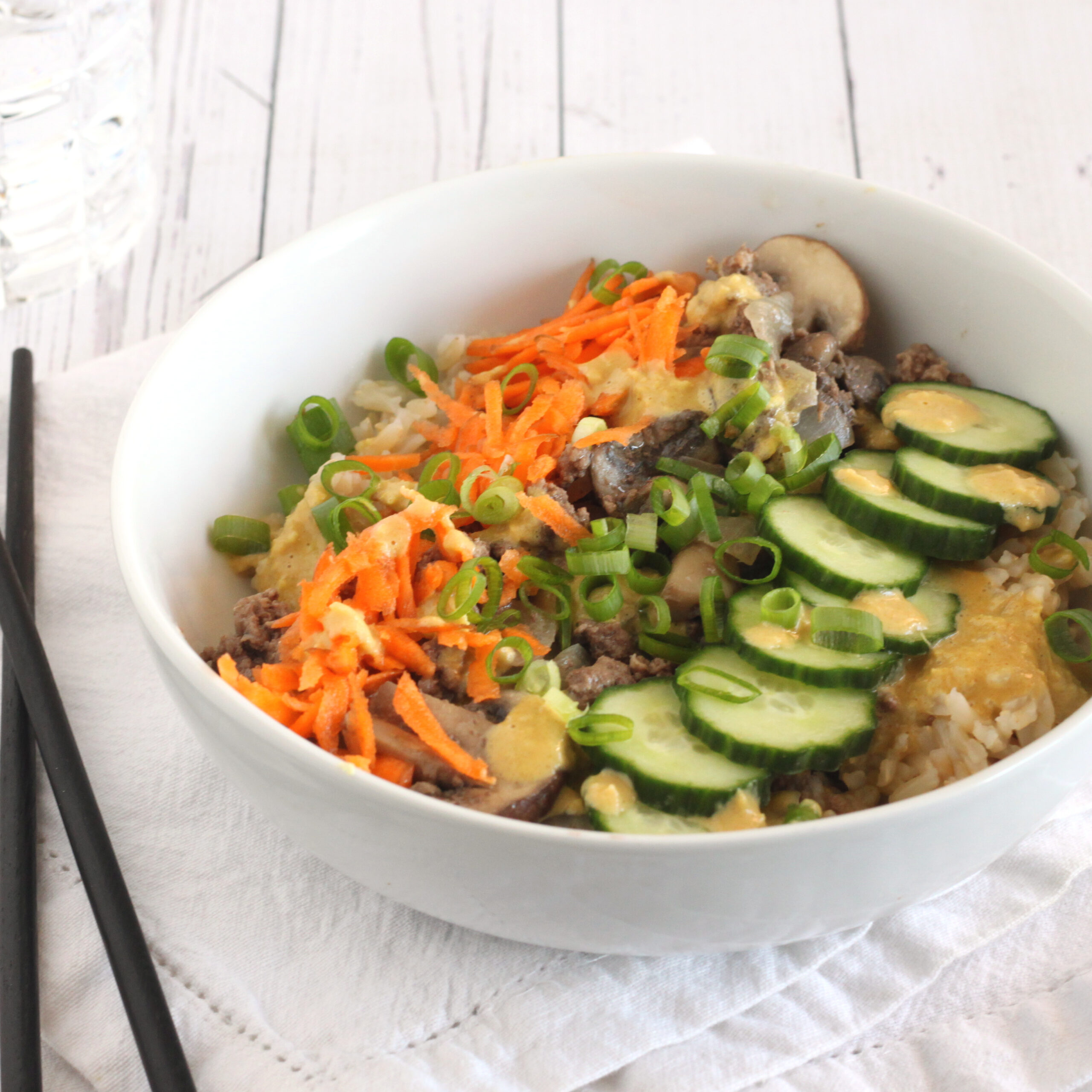 Ginger Beef Rice Bowls by Jesse Lane Lee
