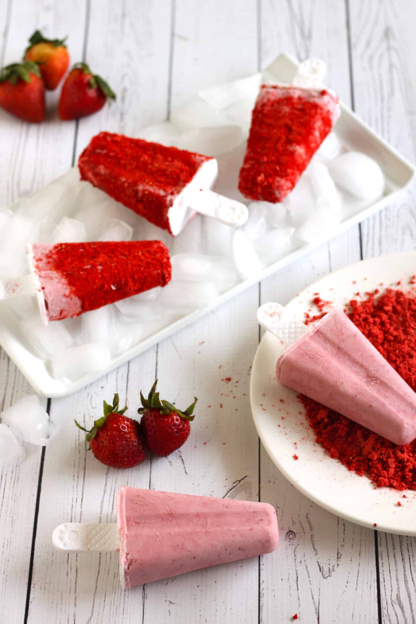 Healthy Strawberry Popsicles by Jesse Lane Wellness