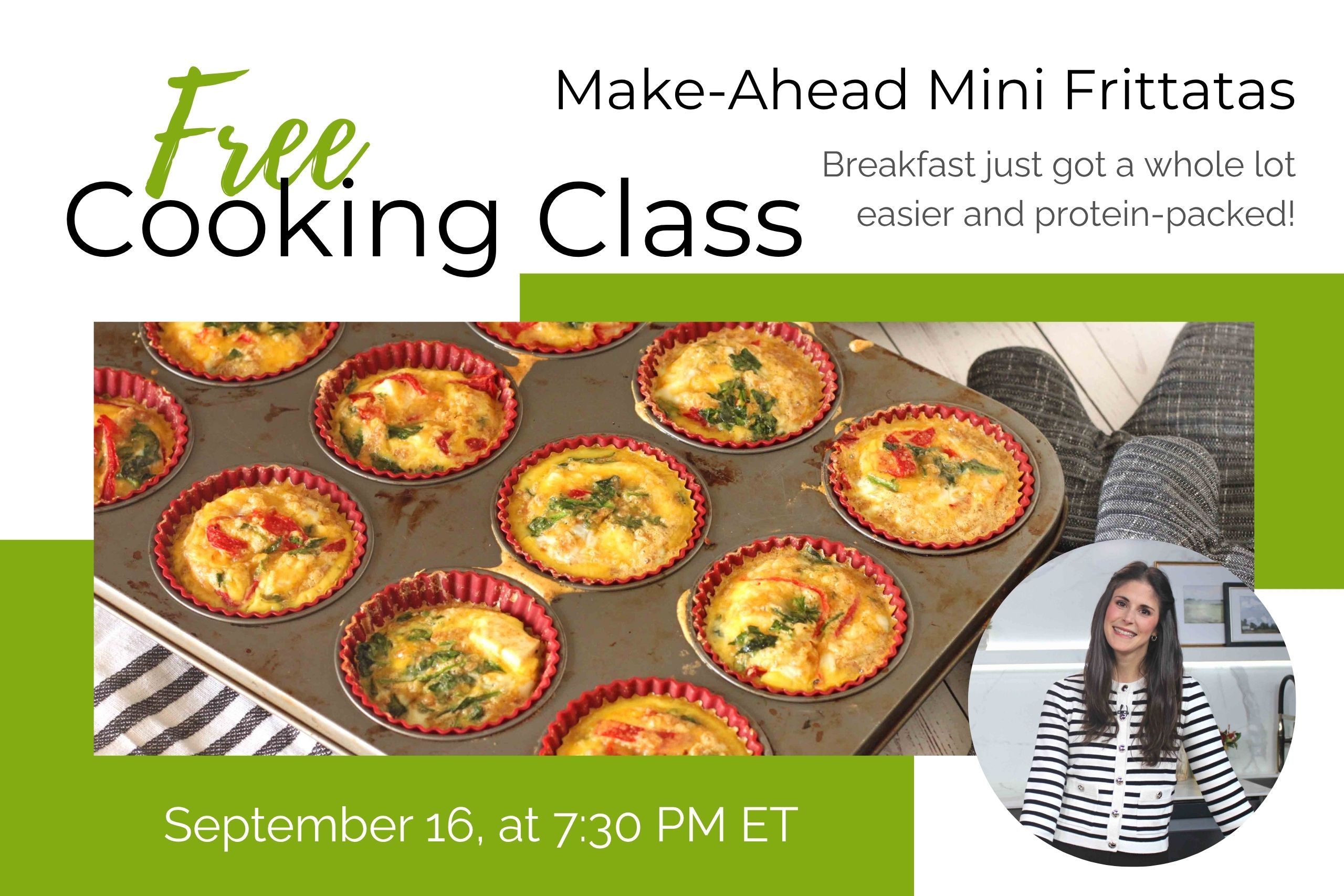 Free Cooking Class Make-Ahead Mini Frittatas with Jesse Lane Wellness