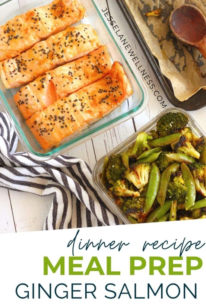 Dinner Recipe Meal Prep Sheet Pan Sesame Ginger Salmon with Broccoli and Sugar Snap