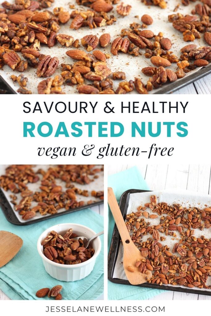 spicy roasted nuts recipe for Pinterest