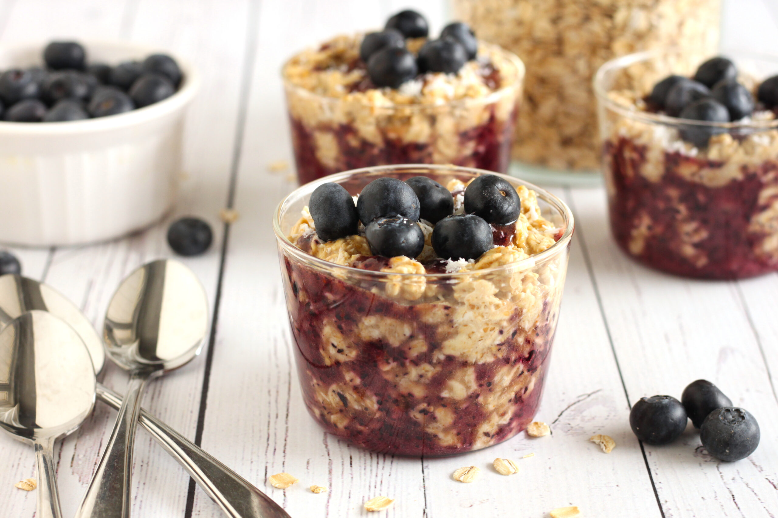 Blueberry Overnight Oatmeal by Jesse Lane Wellness