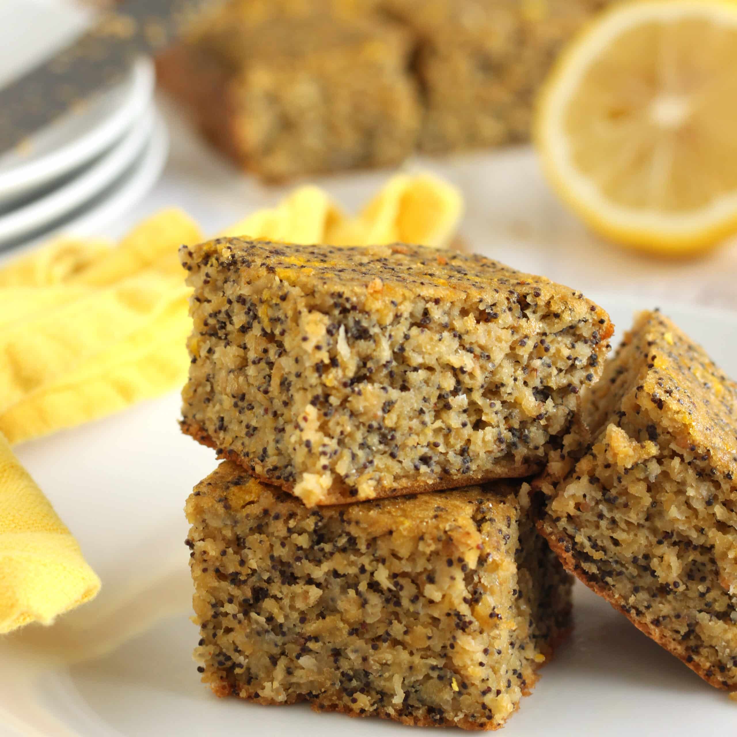 Lemon Poppy Seed Chickpea Blondies - Gluten-Free Recipe