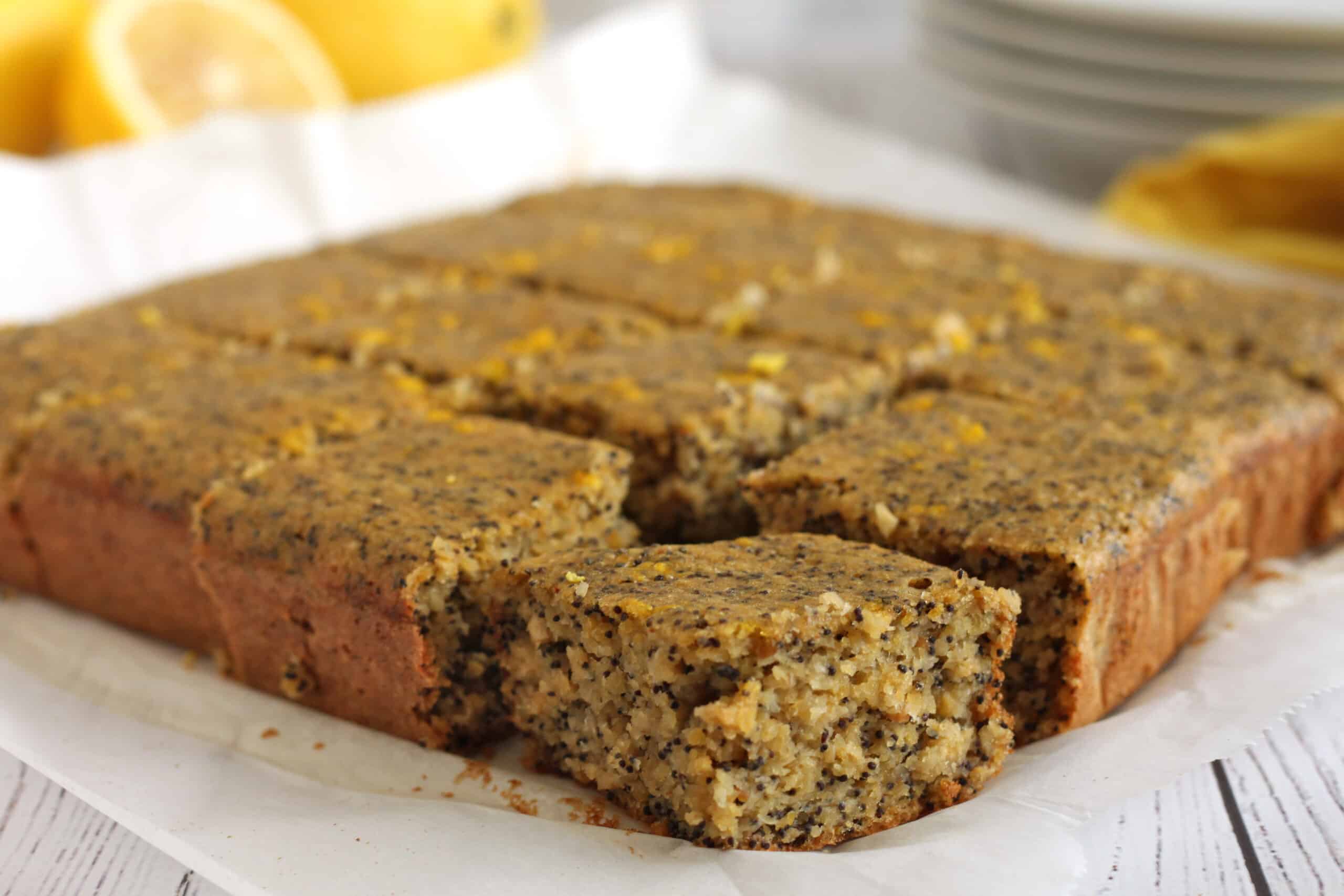 Lemon Poppy Seed Chickpea Blondies Recipe by Jesse Lane Lee