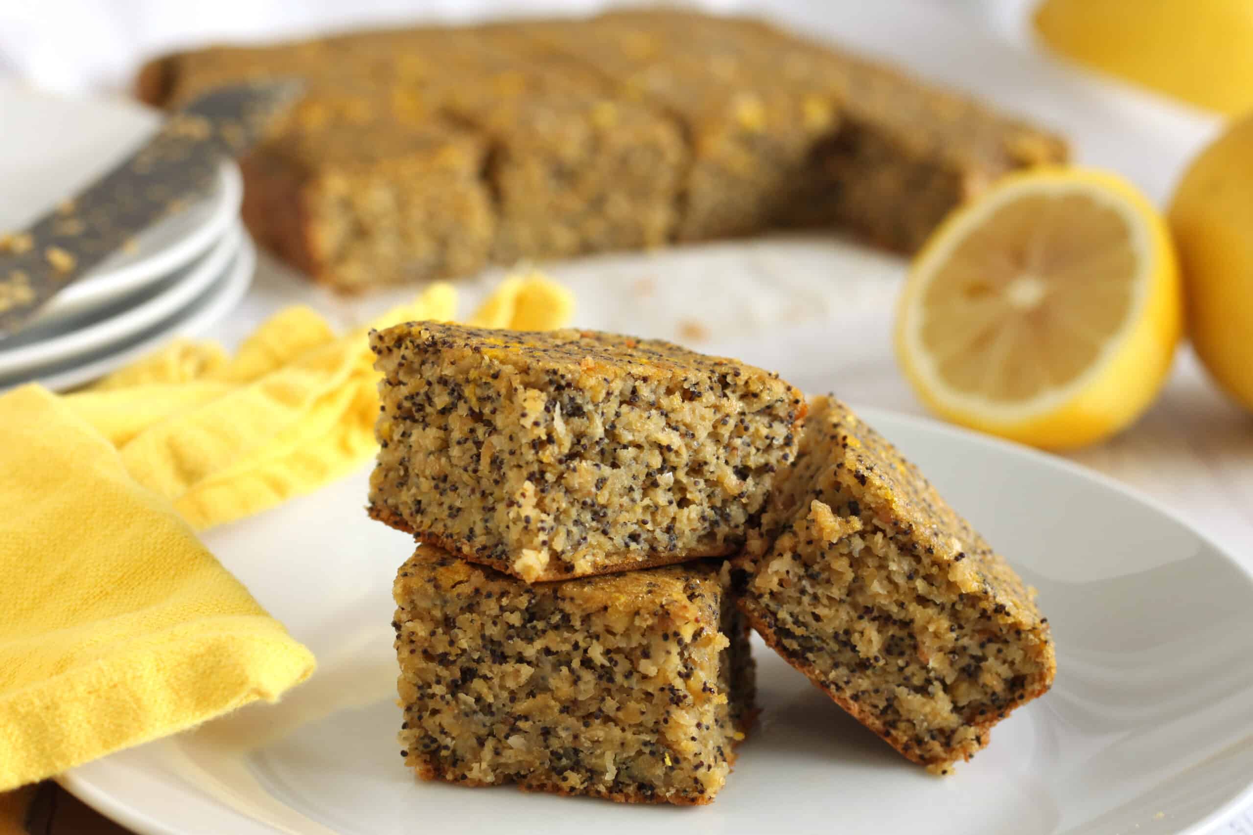 Lemon Poppy Seed Chickpea Blondies by Jesse Lane Wellness