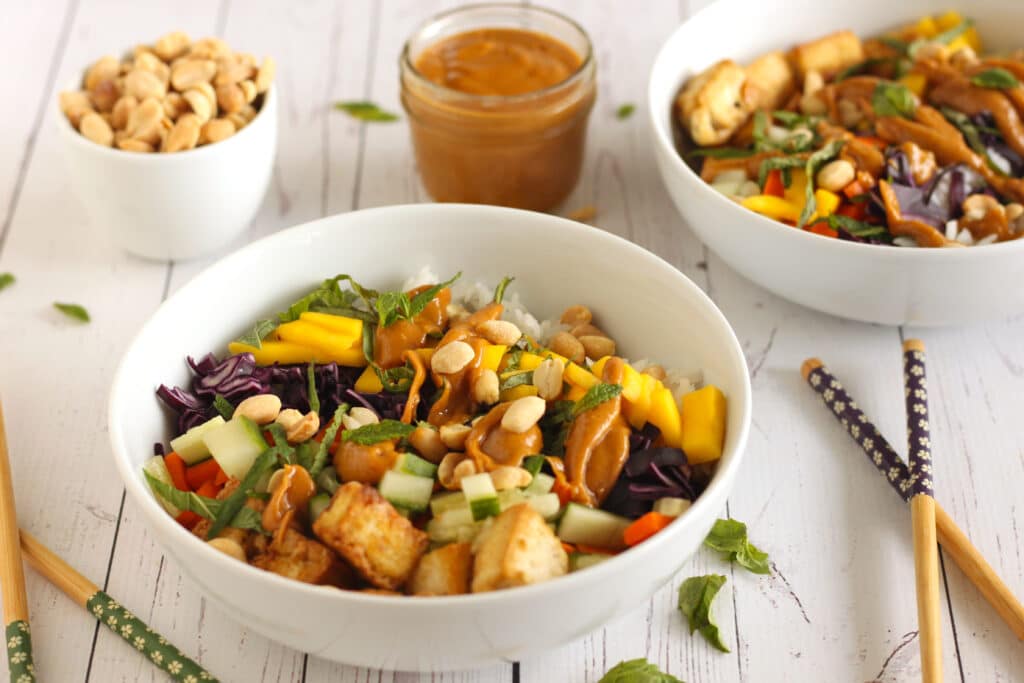 Tofu Bowl with Thai Peanut Sauce Recipe Gluten-Free by Jesse Lane Lee
