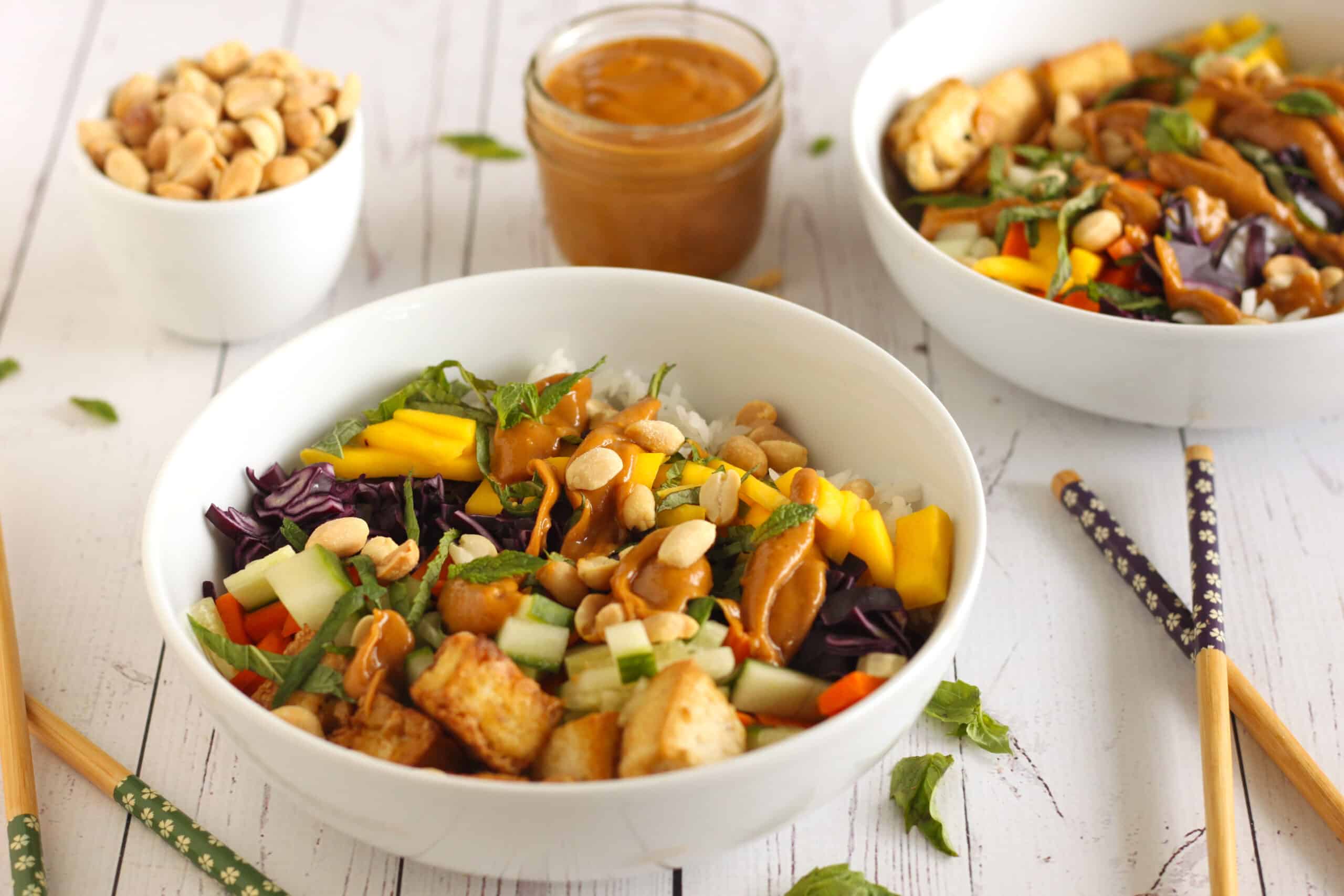 Tofu Bowl with Thai Peanut Sauce Recipe Gluten-Free by Jesse Lane Lee
