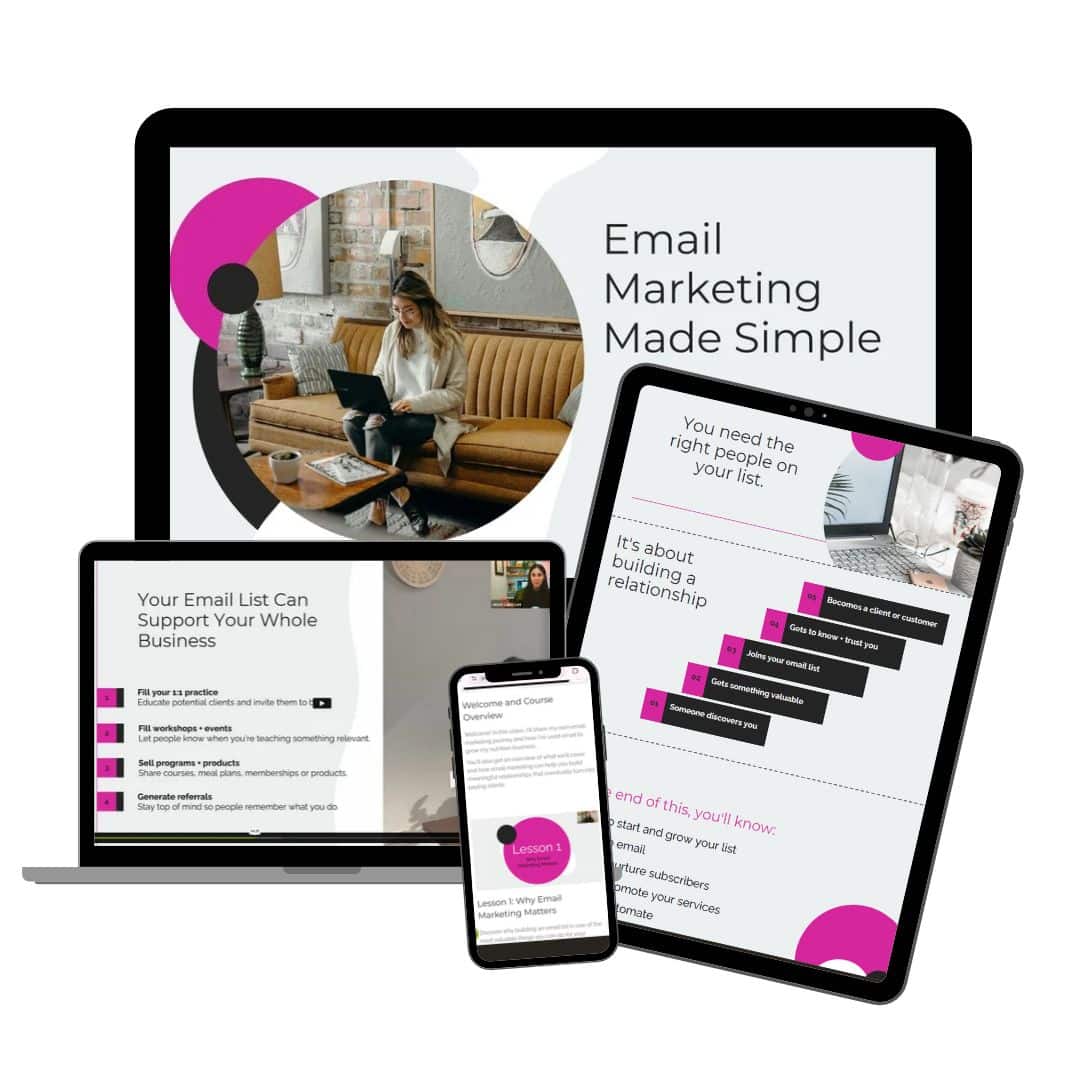 Email Marketing For Nutritionists Product Image